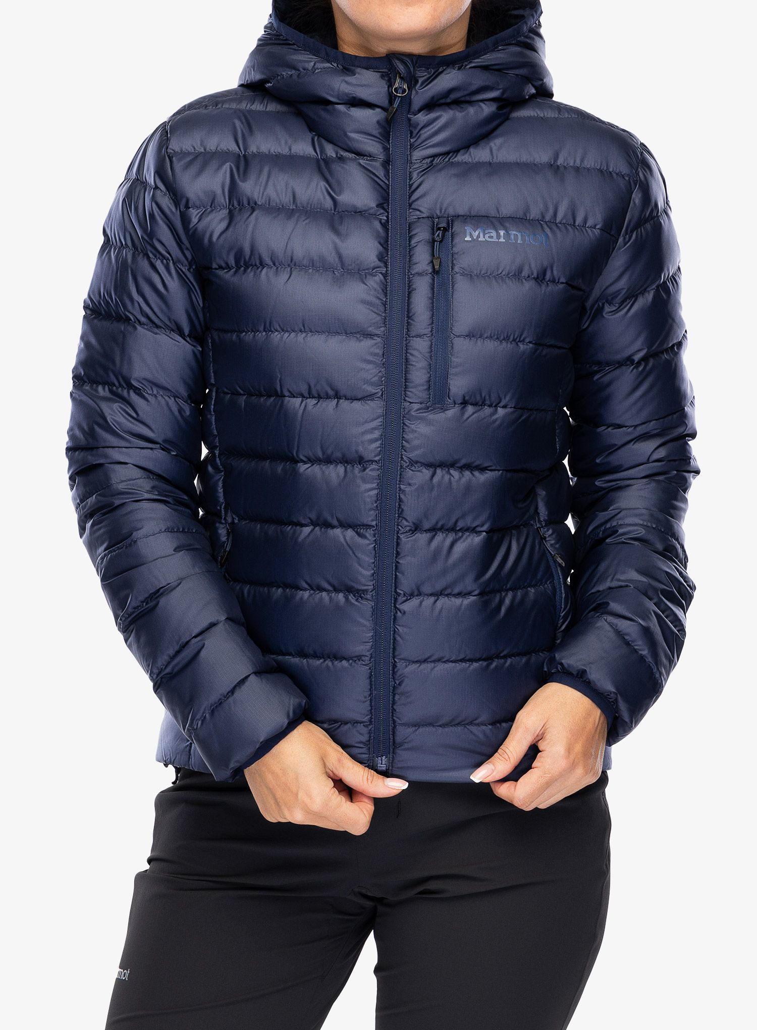 Dámská péřová bunda Marmot Highlander Hoody - arctic navy/navy