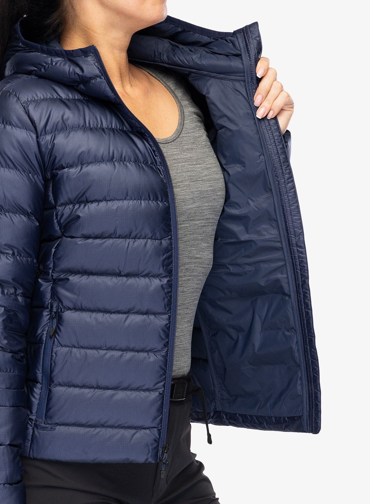 Dámská péřová bunda Marmot Highlander Hoody - arctic navy/navy