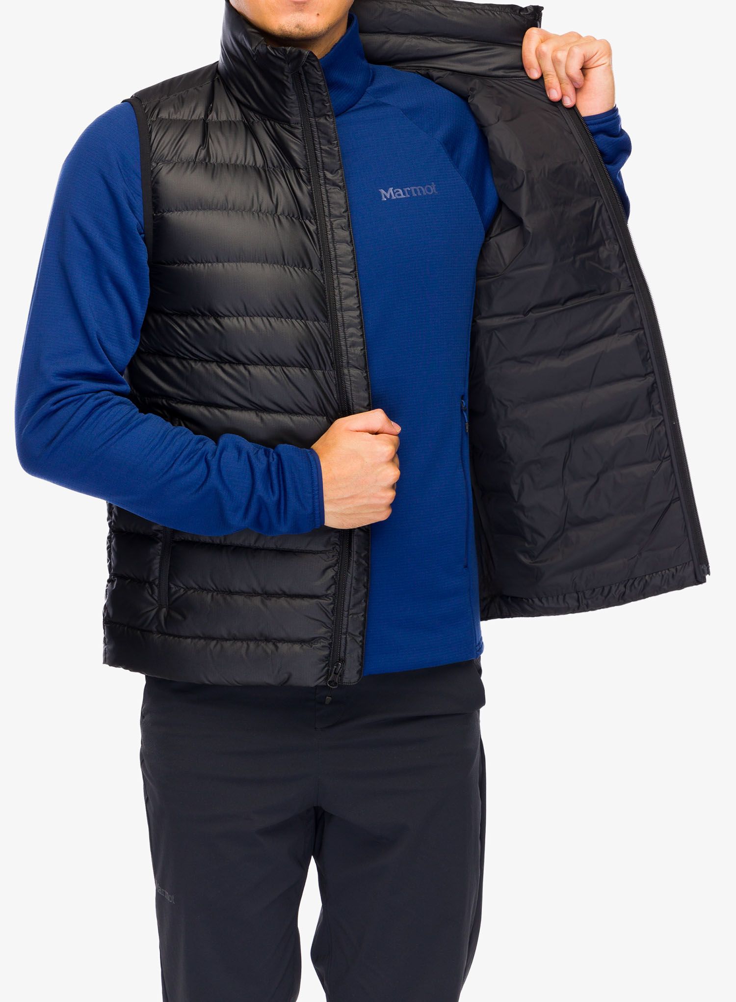 Péřová vesta Marmot Highlander Vest - black