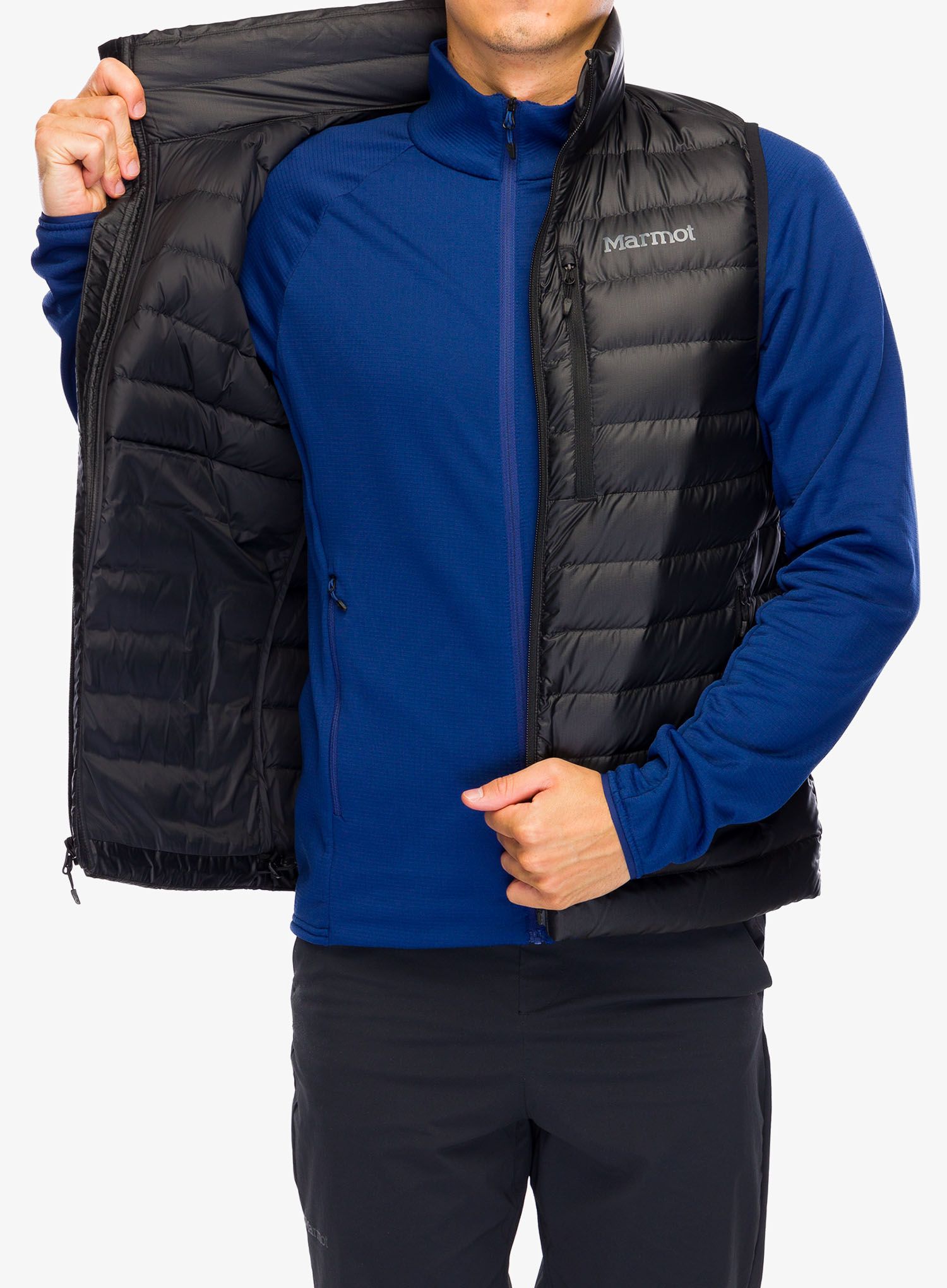Péřová vesta Marmot Highlander Vest - black
