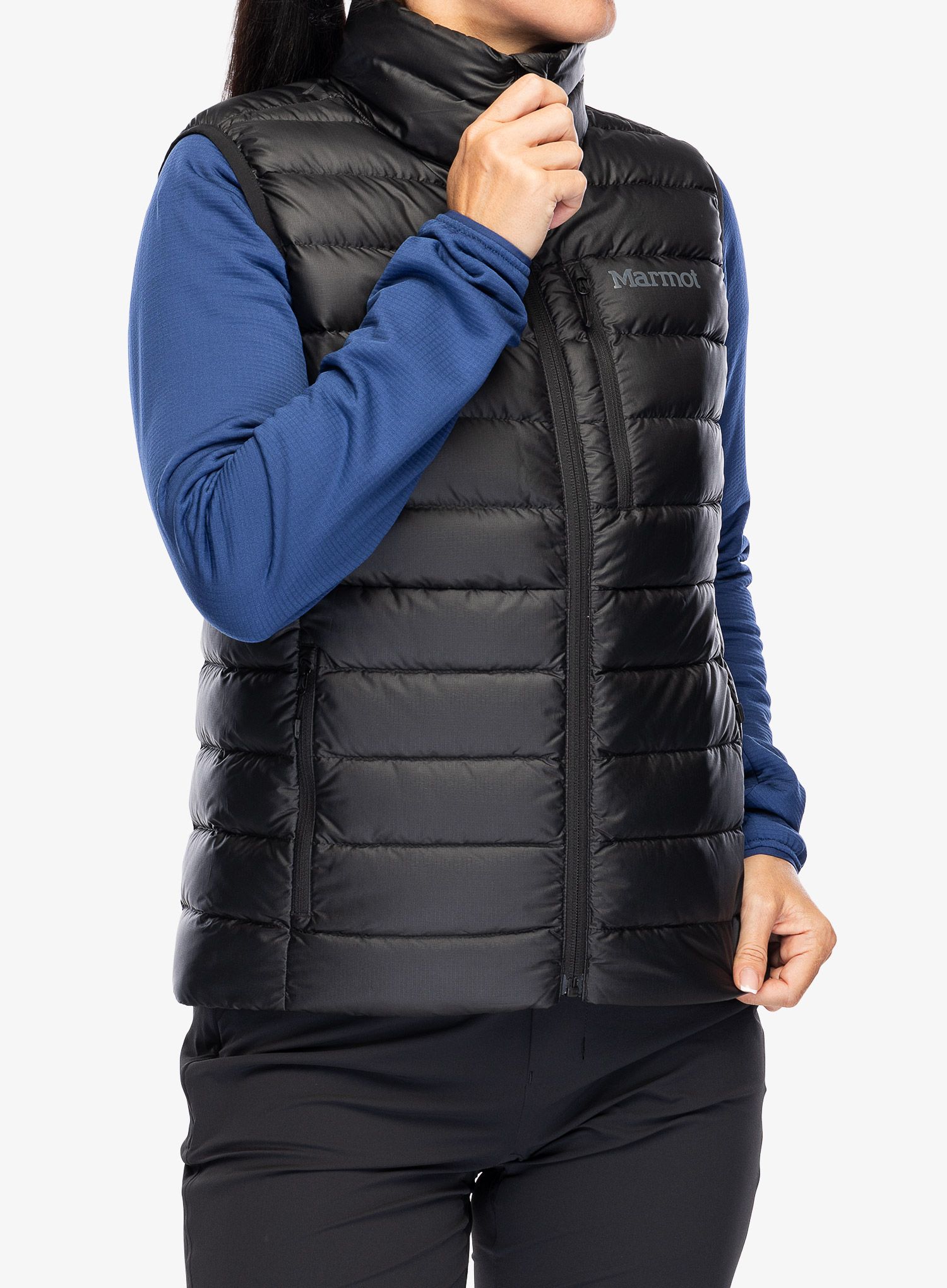 Péřová vesta dámská Marmot Highlander Vest - black/black
