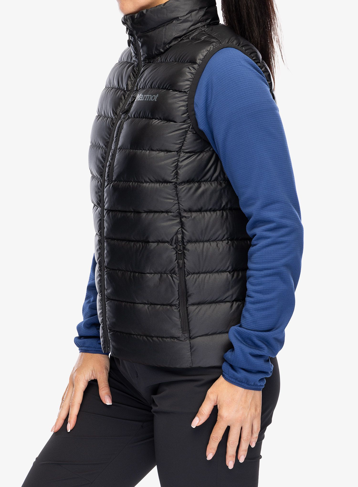 Péřová vesta dámská Marmot Highlander Vest - black/black