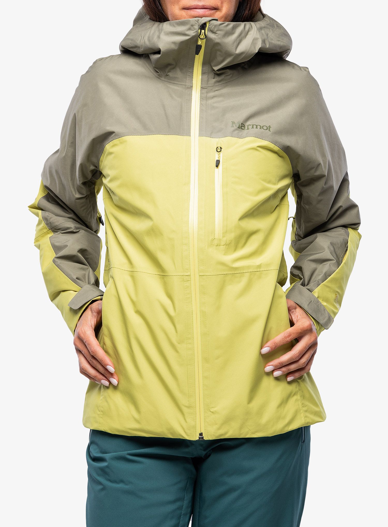 Dámská lyžařská bunda Marmot Lightray GORE-TEX Jacket - vetiver/limelight