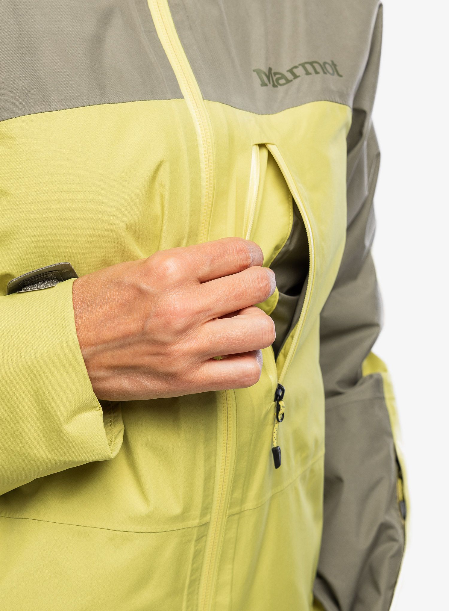 Dámská lyžařská bunda Marmot Lightray GORE-TEX Jacket - vetiver/limelight