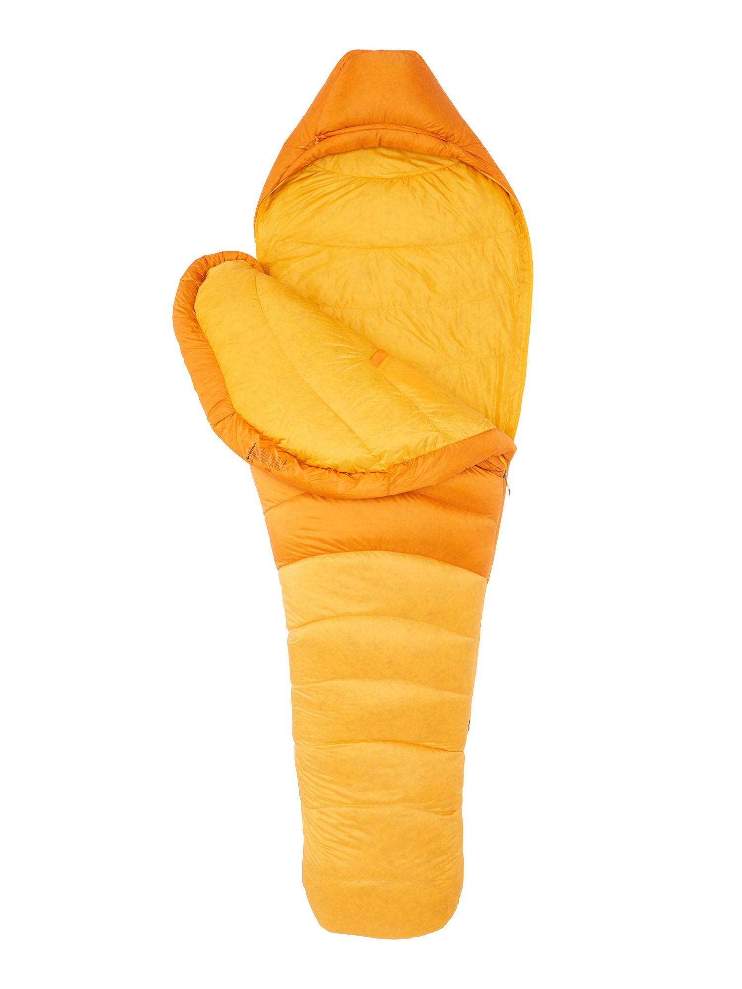 Péřový spacák Marmot Lithium (183 cm) - orange pepper/golden sun