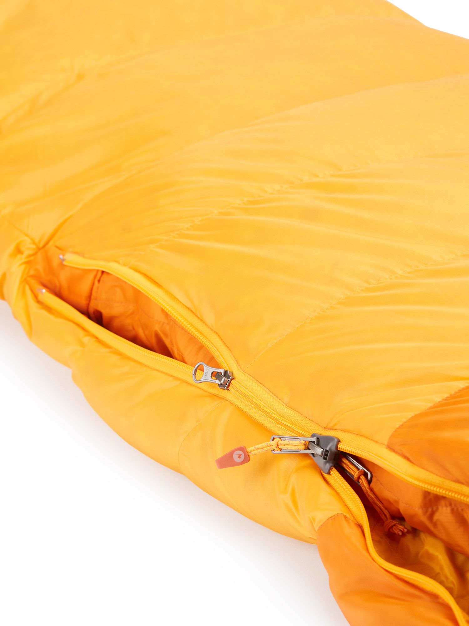 Péřový spacák Marmot Lithium (183 cm) - orange pepper/golden sun