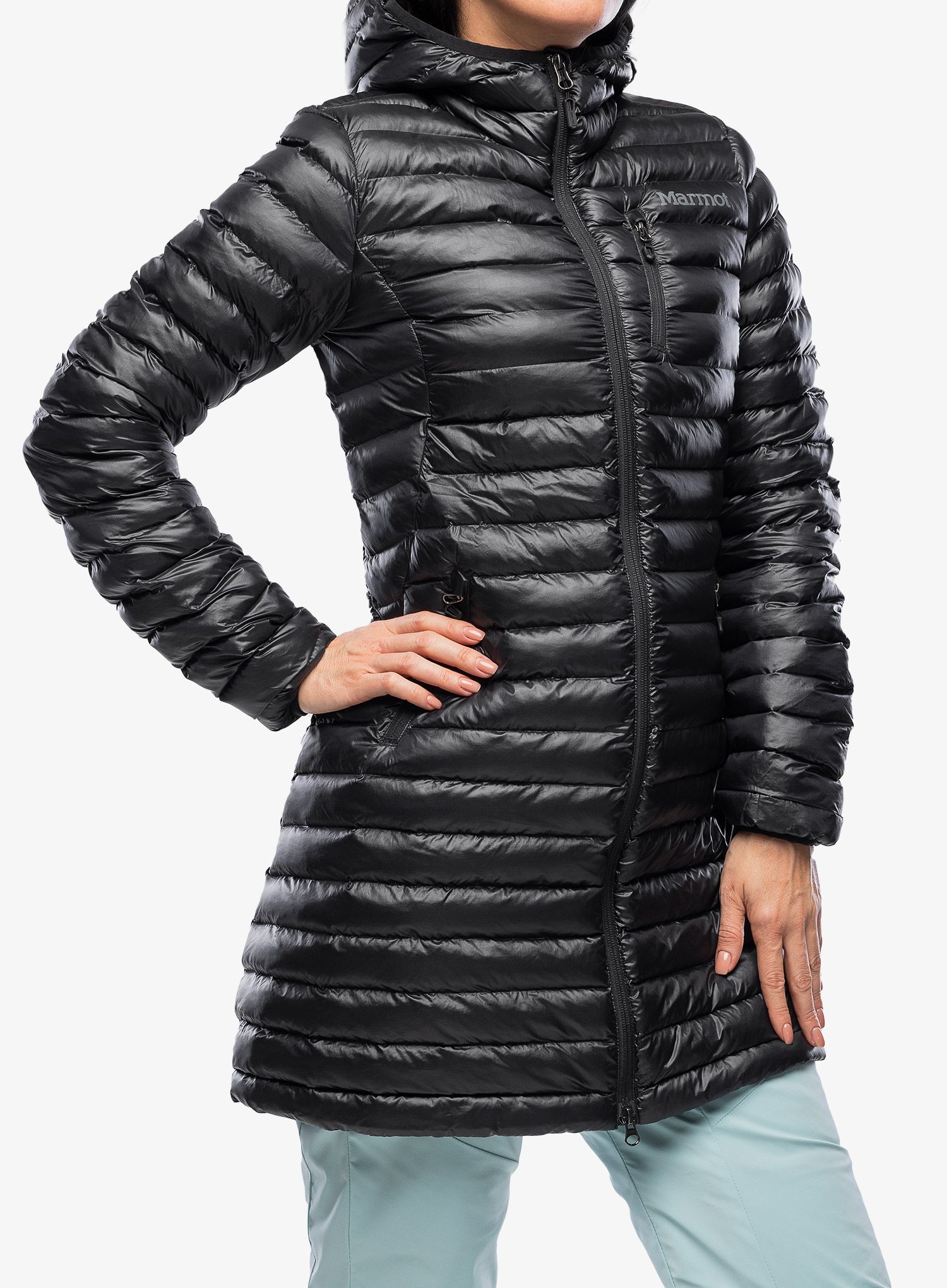 Dámský péřový kabát Marmot Long Avant Featherless Hoody - black