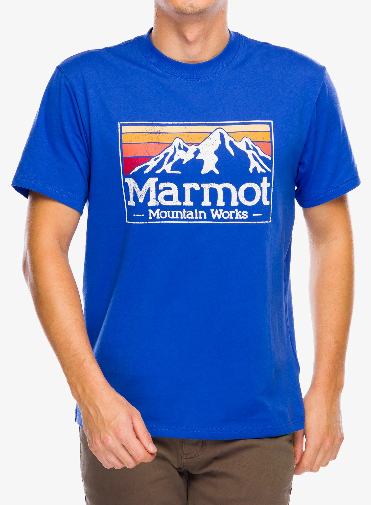 Bavlněné tričko Marmot MMW Gradient Tee SS - trail blue