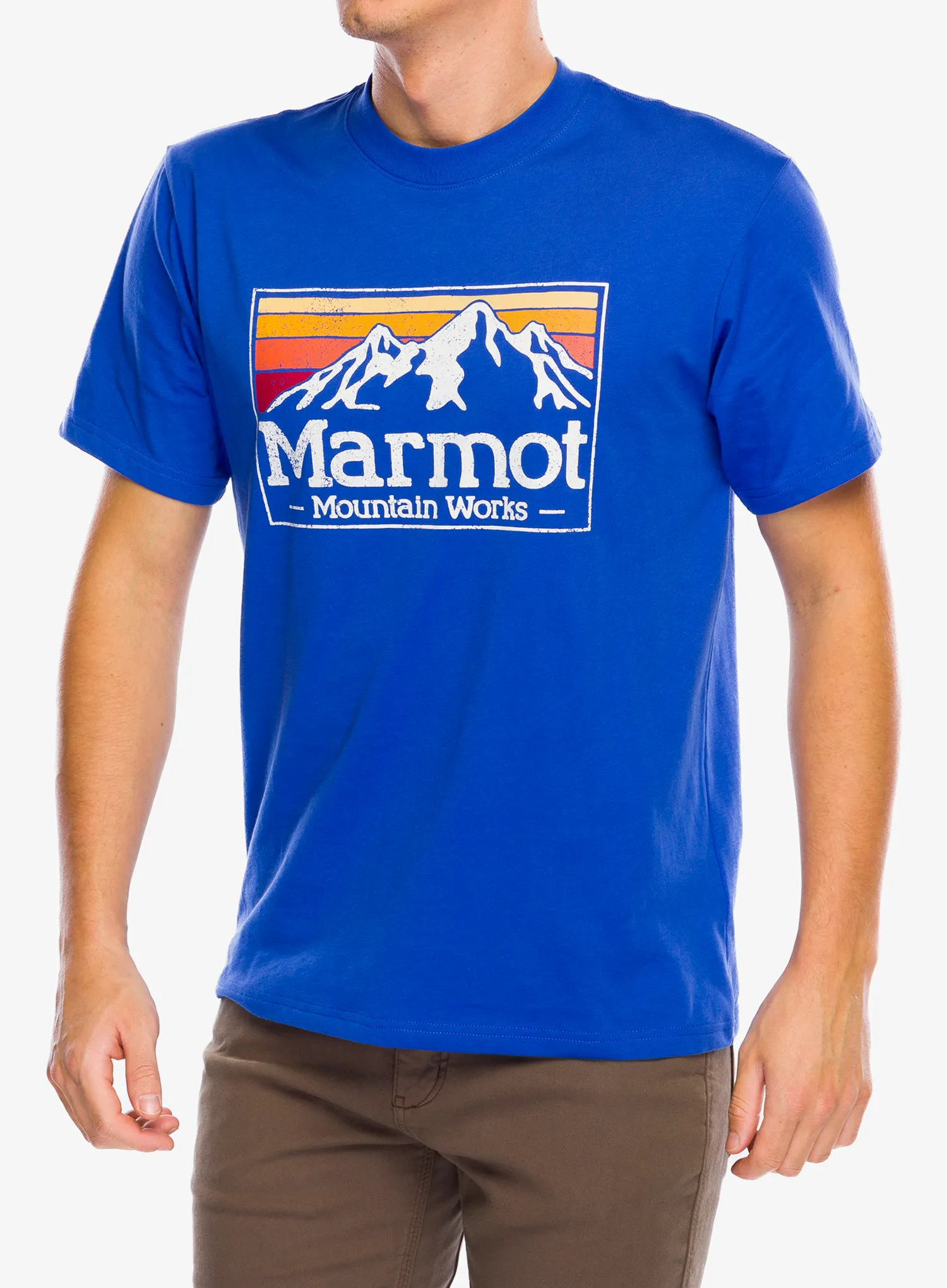 Bavlněné tričko Marmot MMW Gradient Tee SS - trail blue