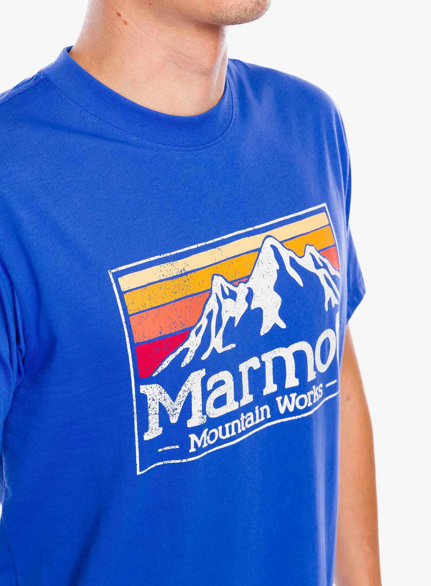 Bavlněné tričko Marmot MMW Gradient Tee SS - trail blue