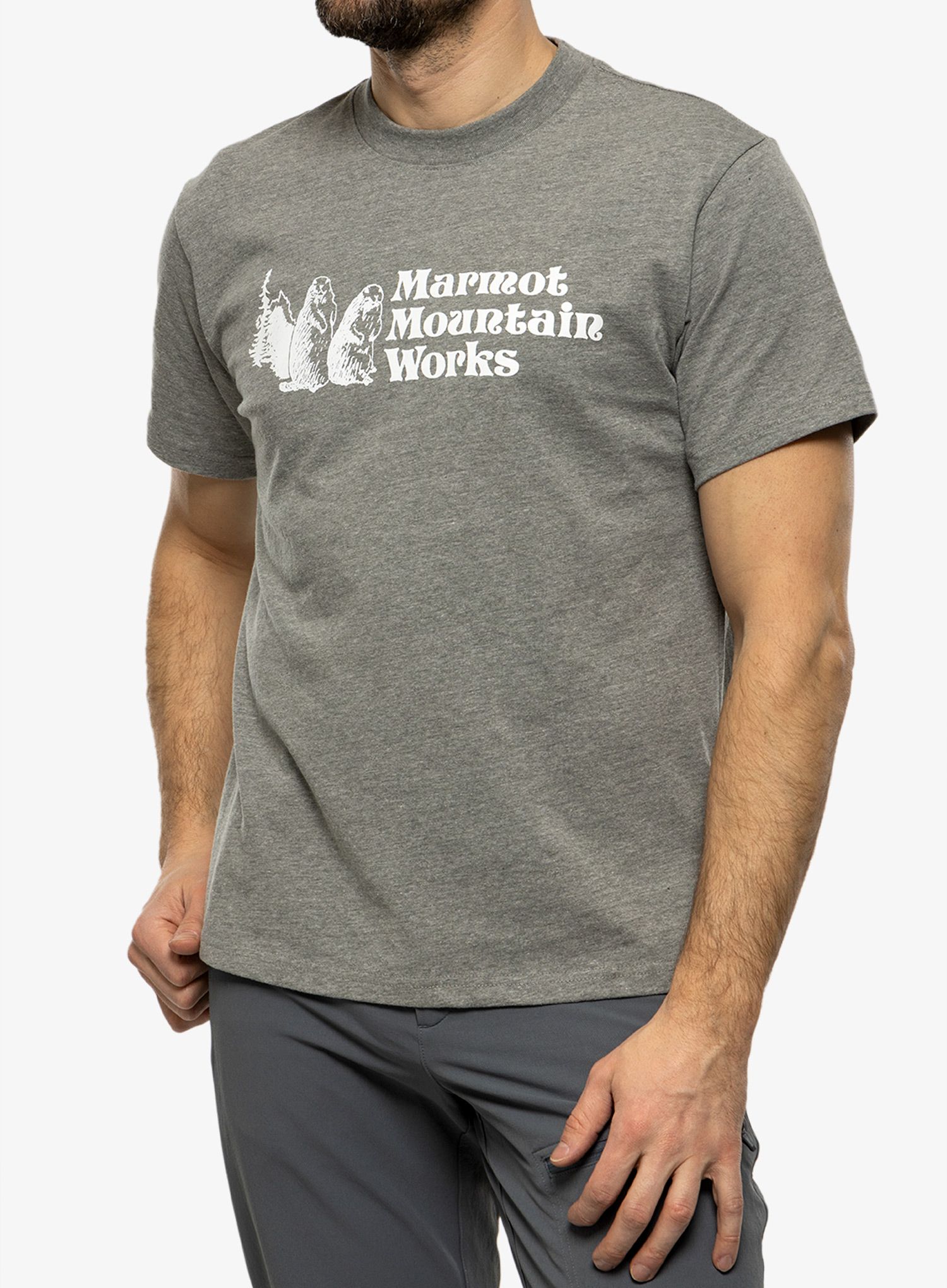 Tričko s potiskem Marmot MMW Heavyweight Tee SS - charcoal heather