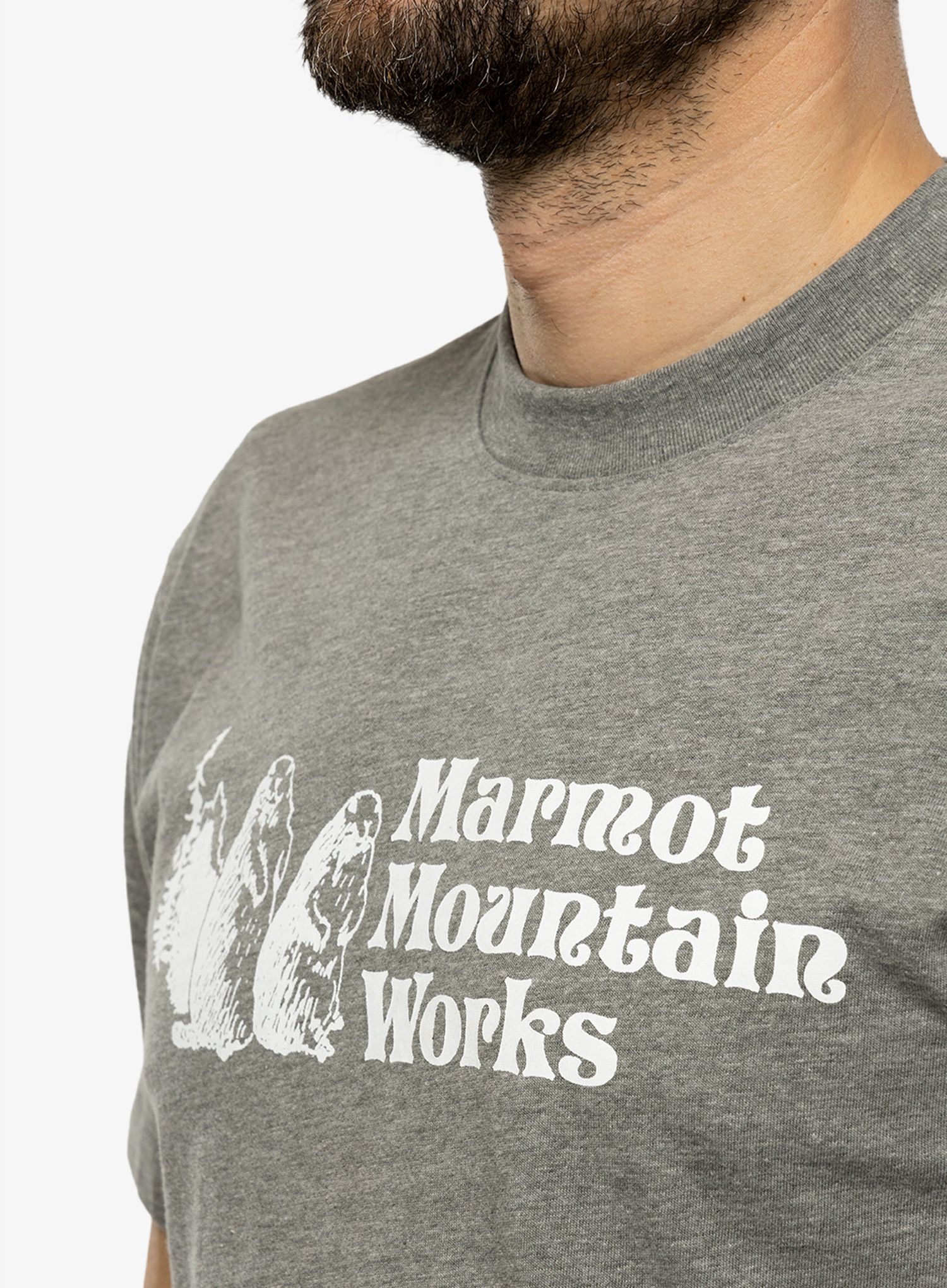 Tričko s potiskem Marmot MMW Heavyweight Tee SS - charcoal heather