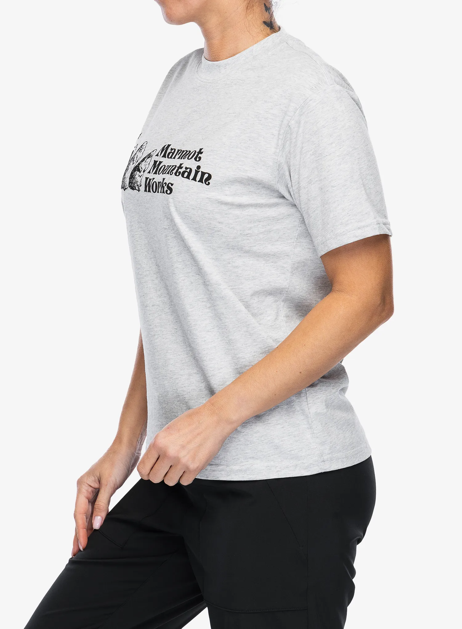 Bavlněné tričko dámské Marmot MMW Tee SS - light grey heather