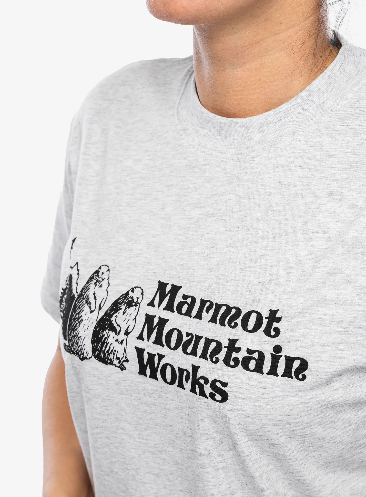 Bavlněné tričko dámské Marmot MMW Tee SS - light grey heather