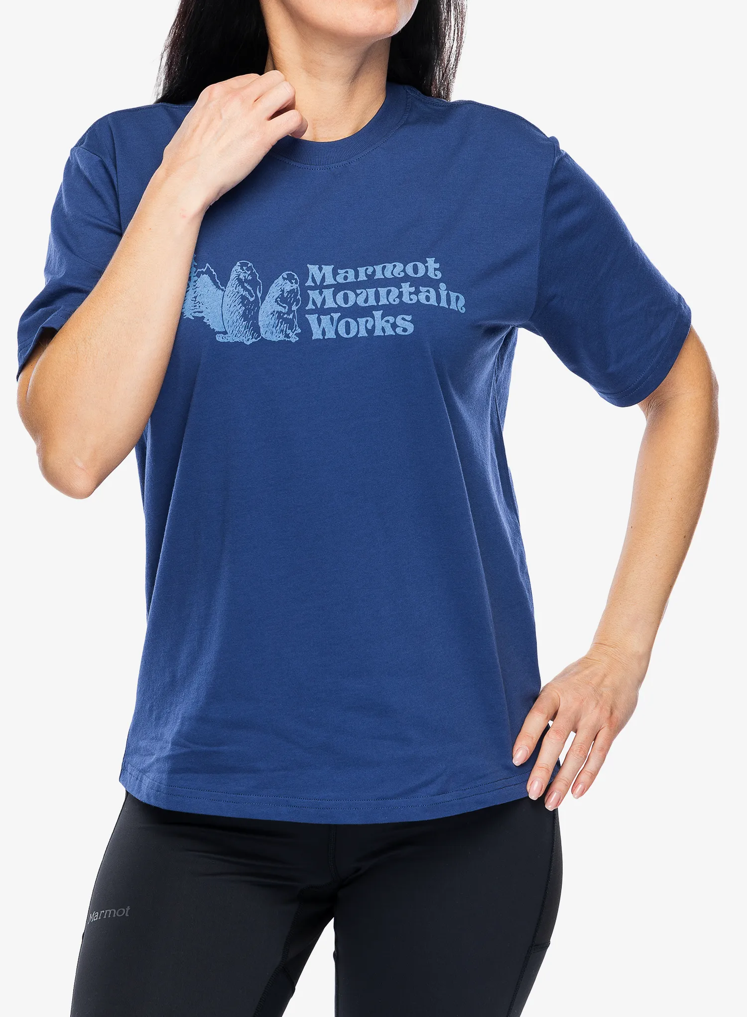 Bavlněné tričko dámské Marmot MMW Tee SS - twilight blue