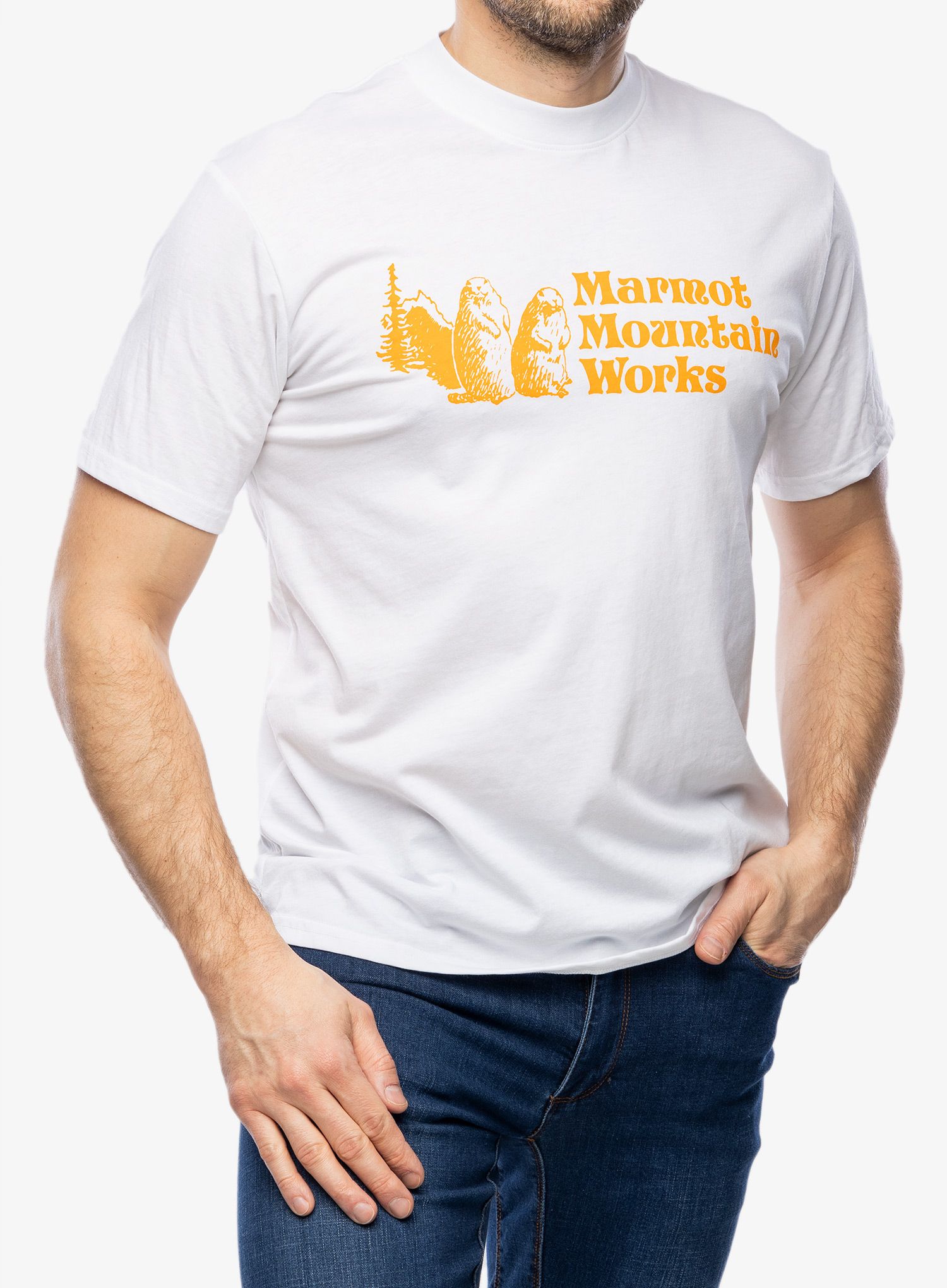 Tričko s potiskem Marmot MMW Tee S/S - white