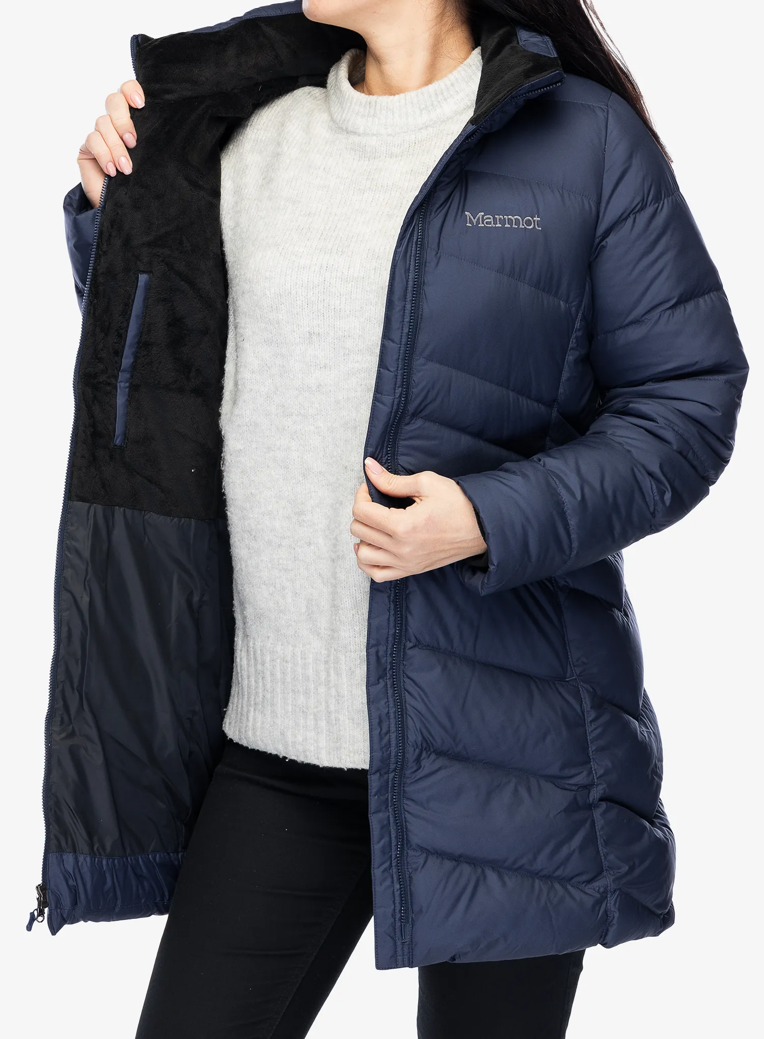 Dámský péřový kabát Marmot Montreal Coat - midnight navy/navy