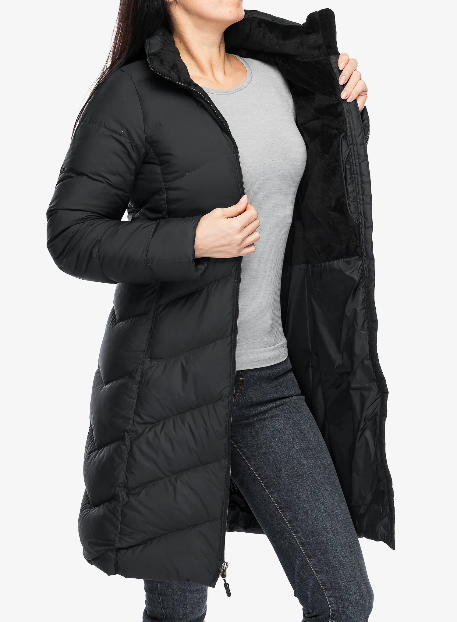 Dámský péřový kabát Marmot Montreaux Coat - black/black