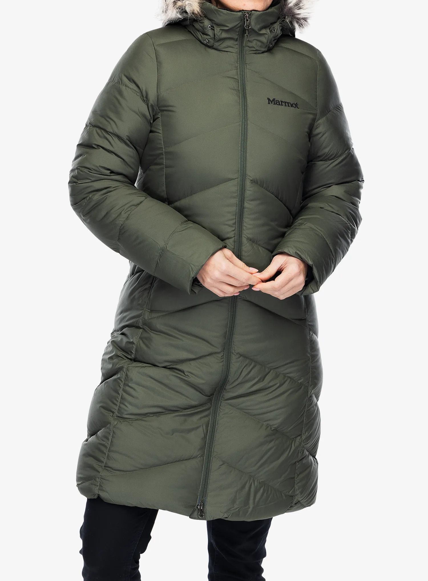 Dámský péřový kabát Marmot Montreaux Coat - nori/nori