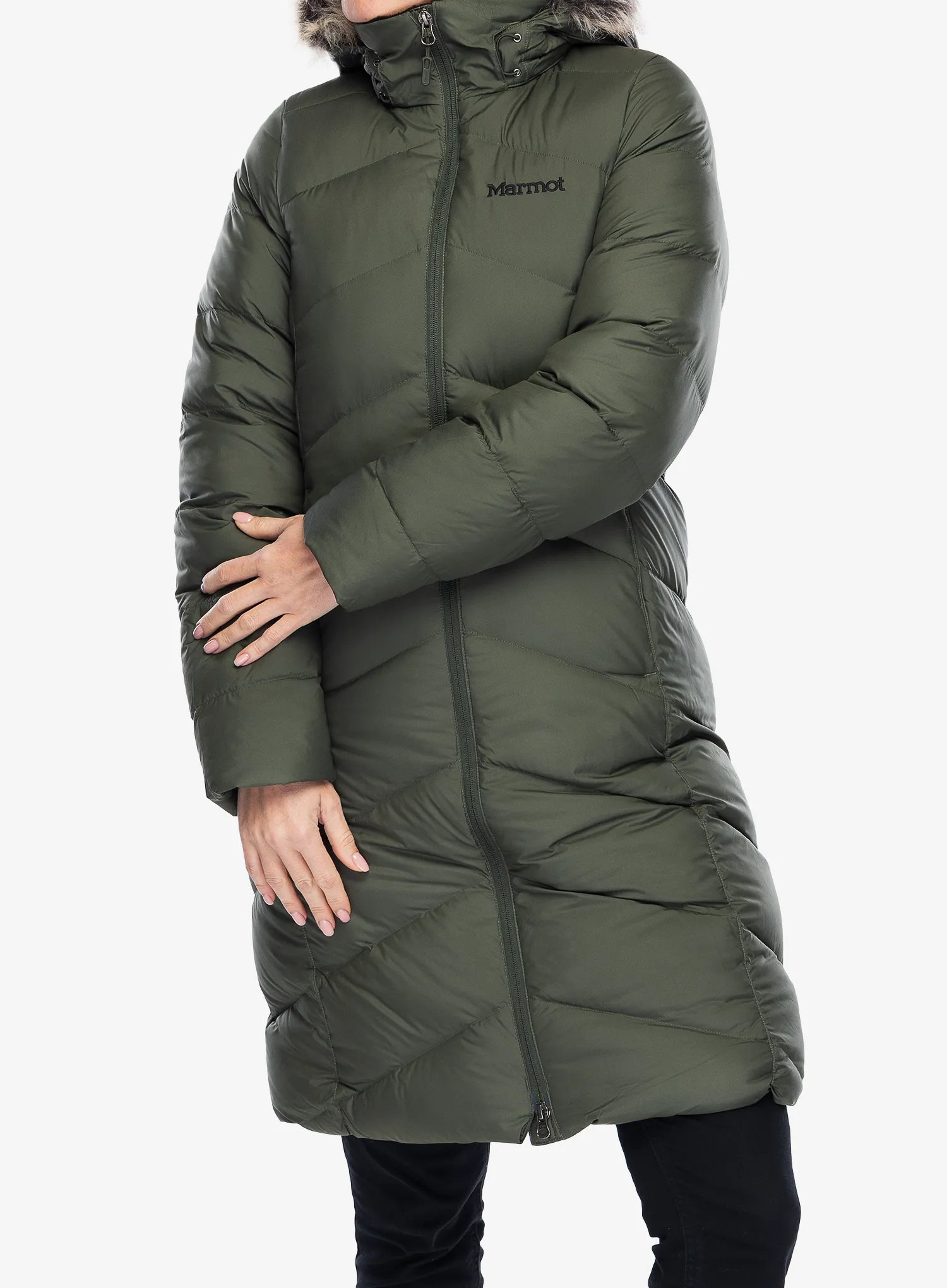 Dámský péřový kabát Marmot Montreaux Coat - nori/nori
