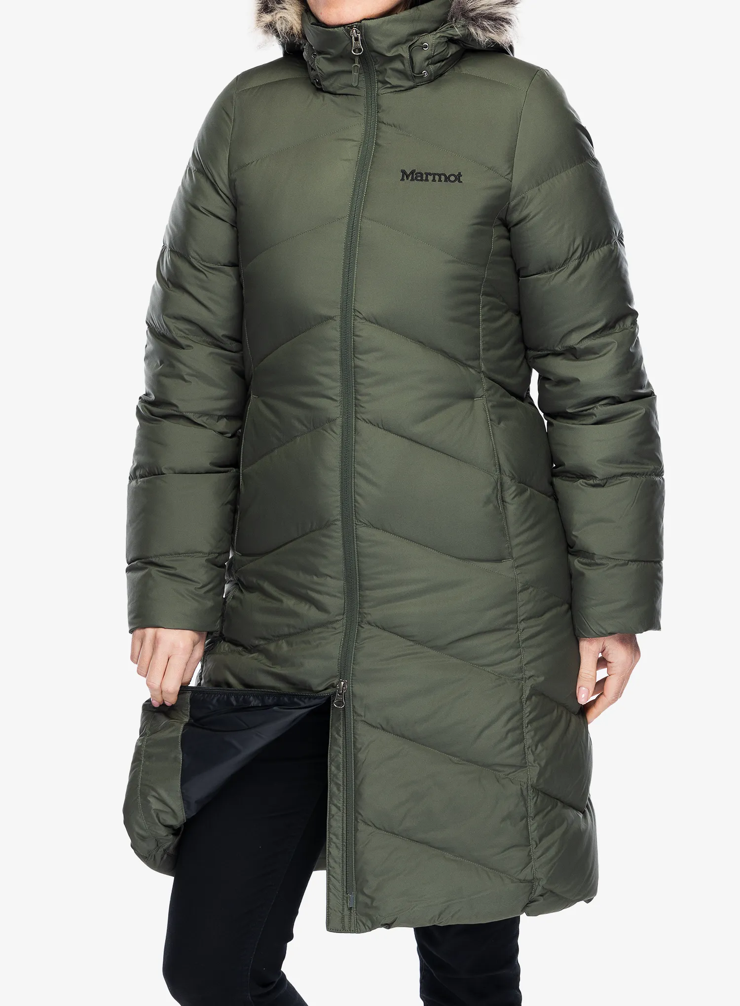 Dámský péřový kabát Marmot Montreaux Coat - nori/nori