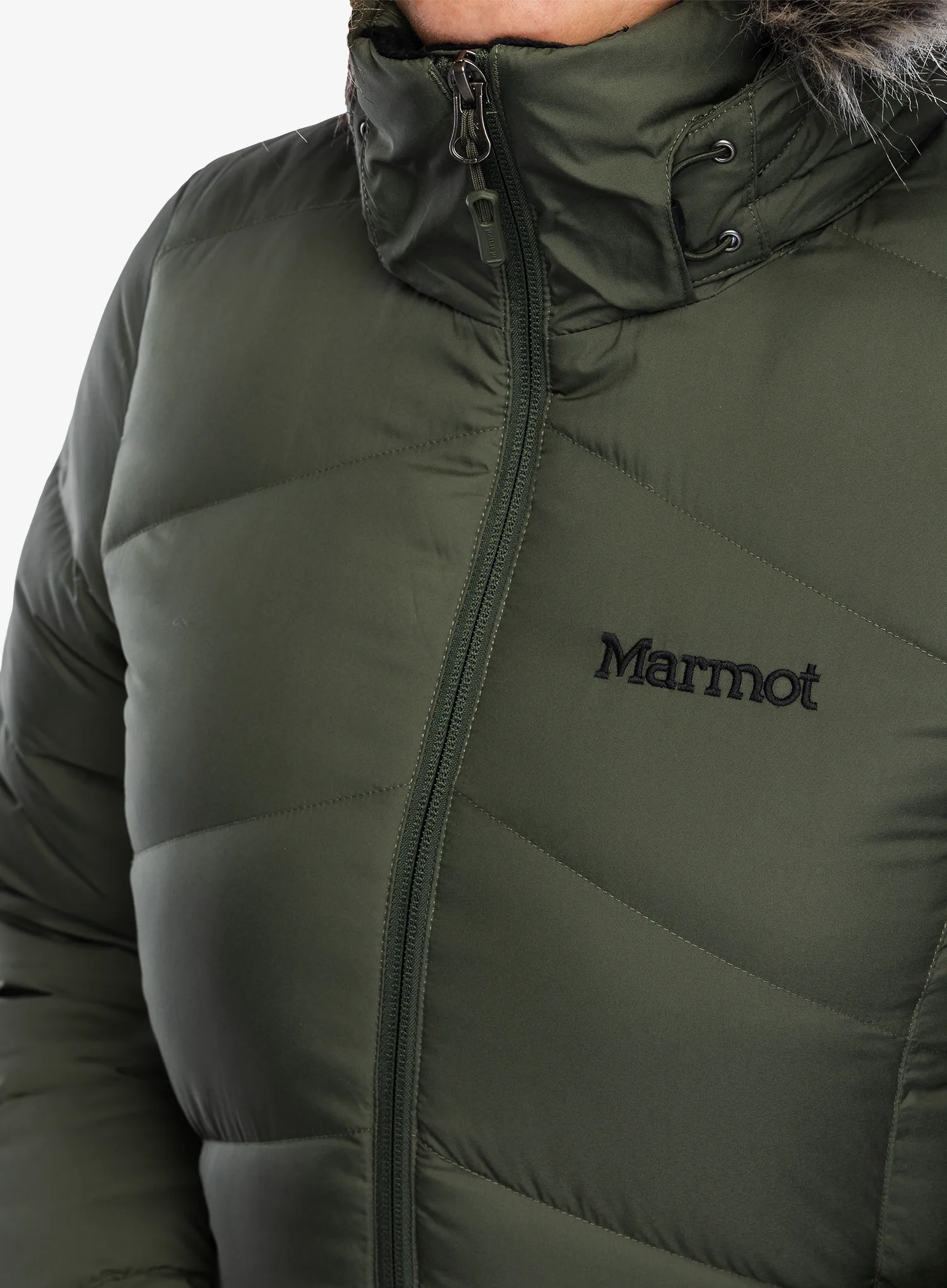 Dámský péřový kabát Marmot Montreaux Coat - nori/nori