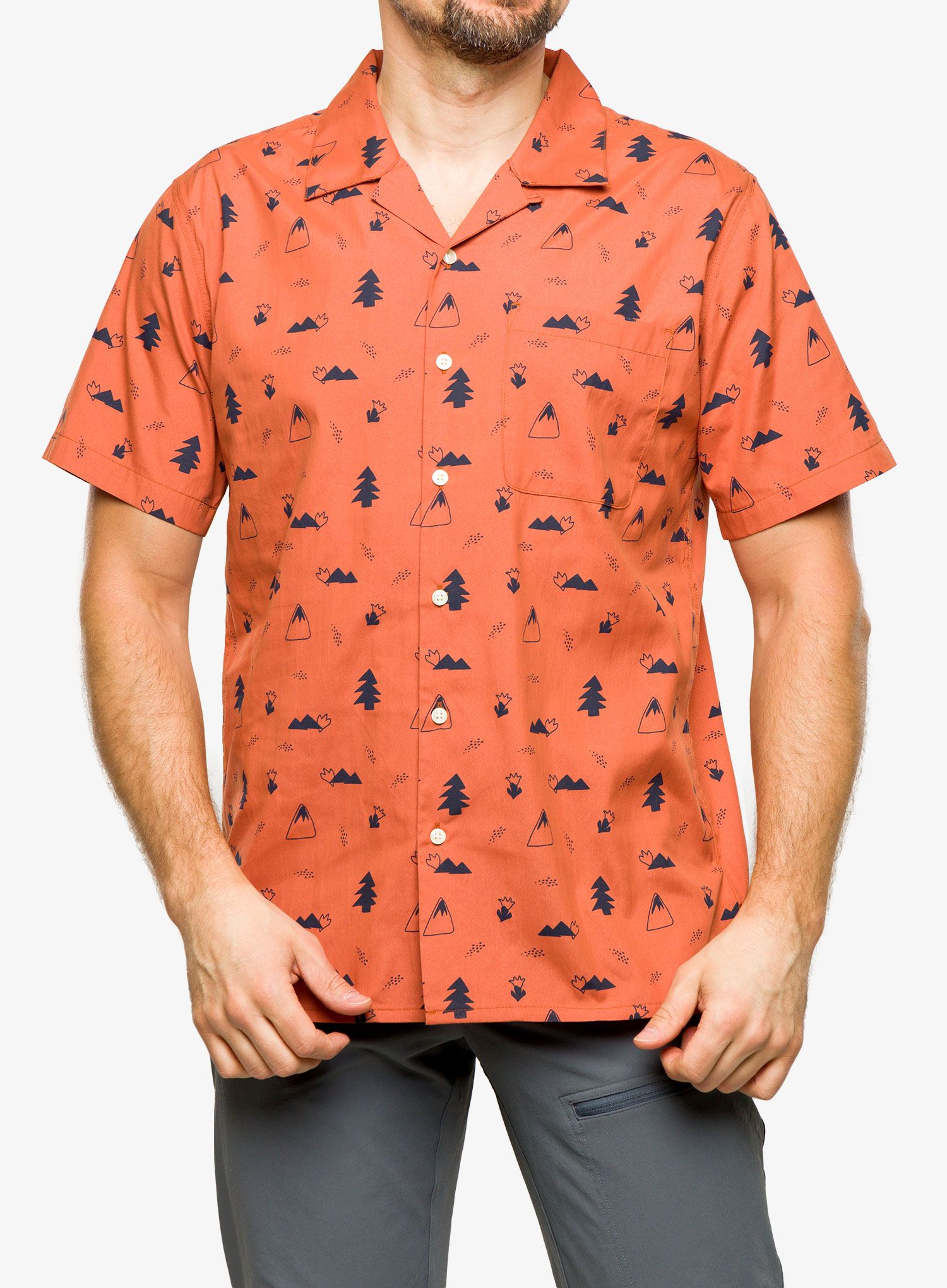 Košile Marmot Muir Camp Novelty SS - auburn/arctic navy