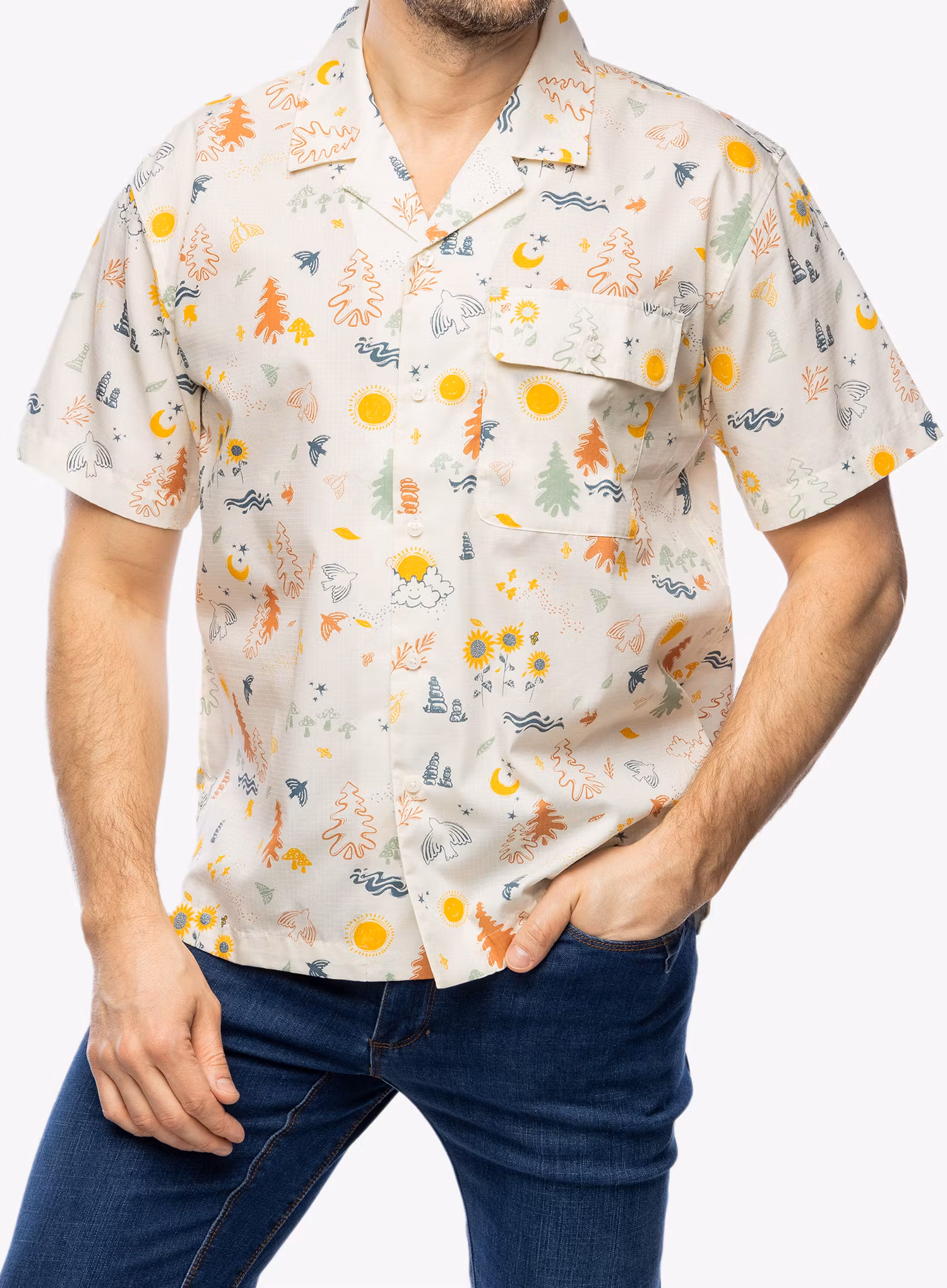 Košile Marmot Muir Camp Novelty S/S - papyrus trail mix