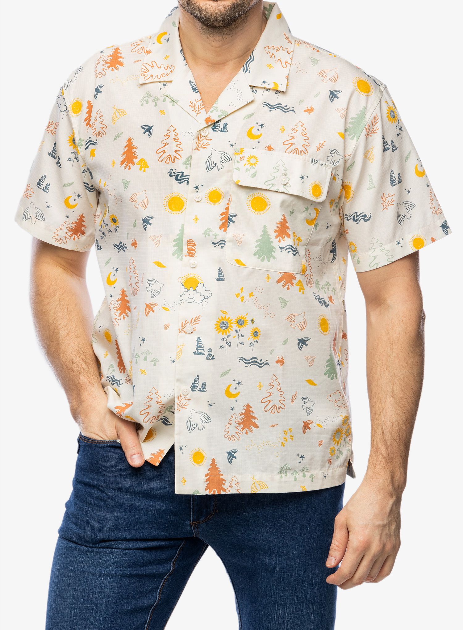 Košile Marmot Muir Camp Novelty S/S - papyrus trail mix