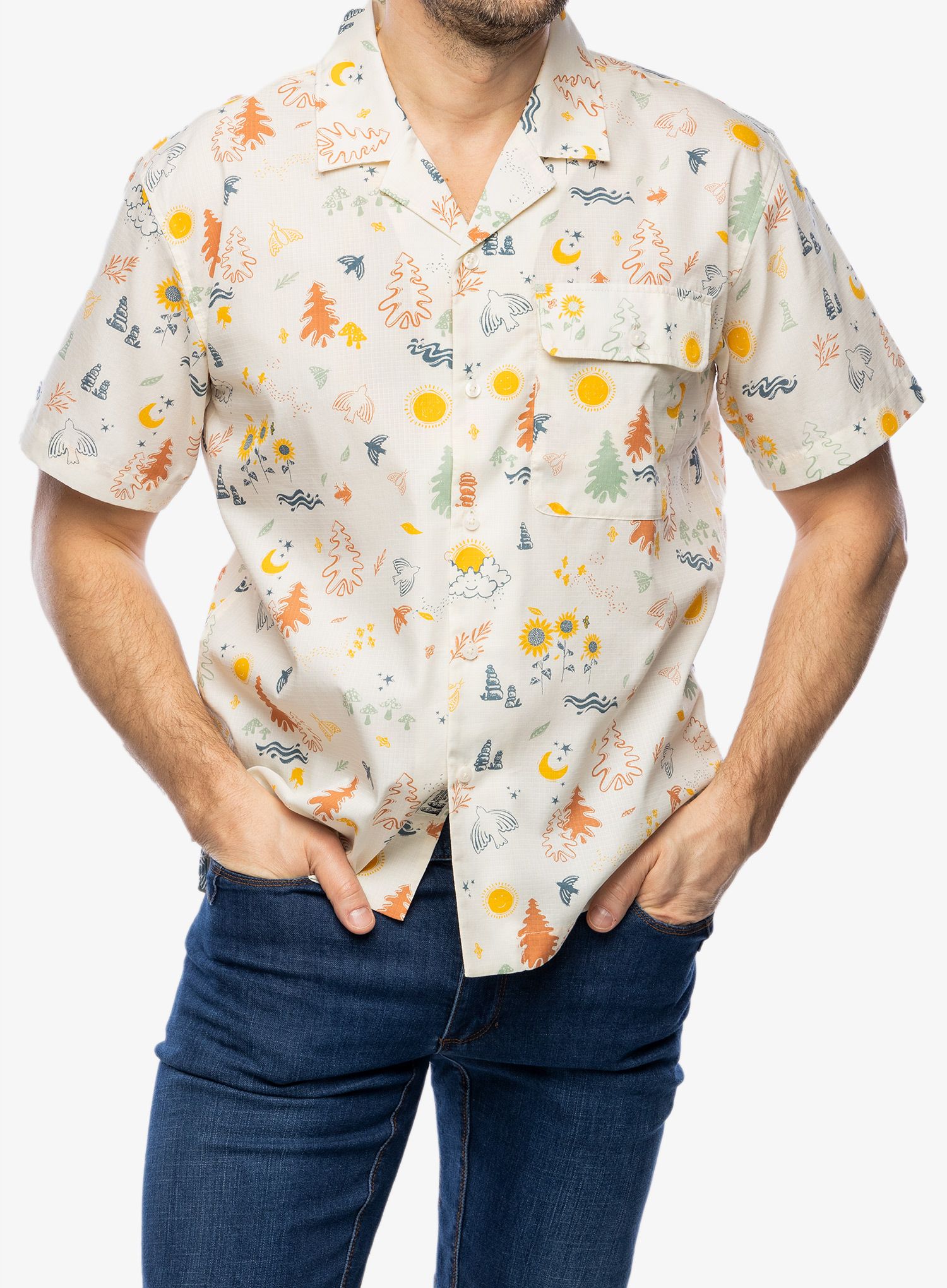Košile Marmot Muir Camp Novelty S/S - papyrus trail mix