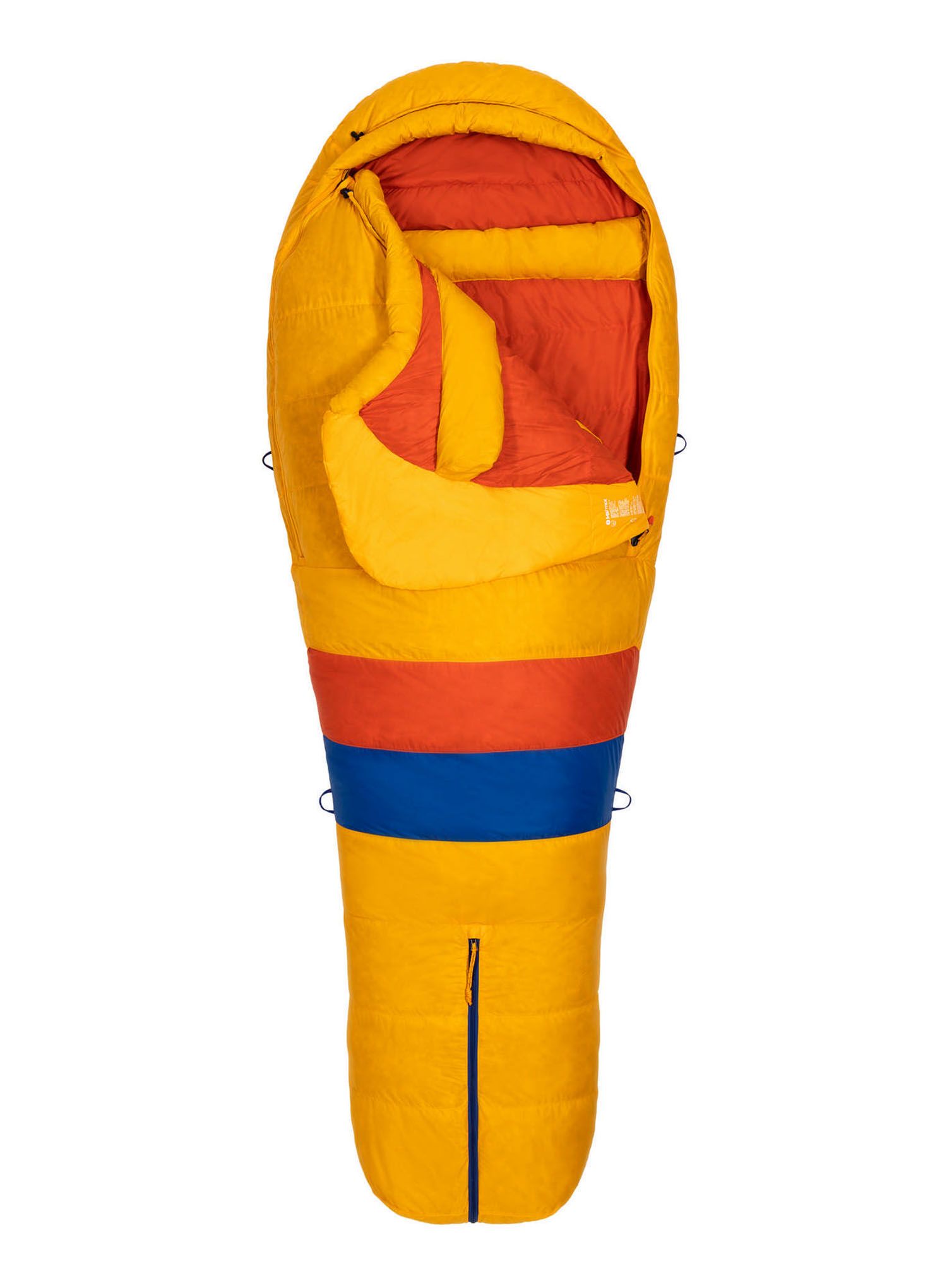 Péřový spacák Marmot Never Summer Long (198 cm) - solar/red sun