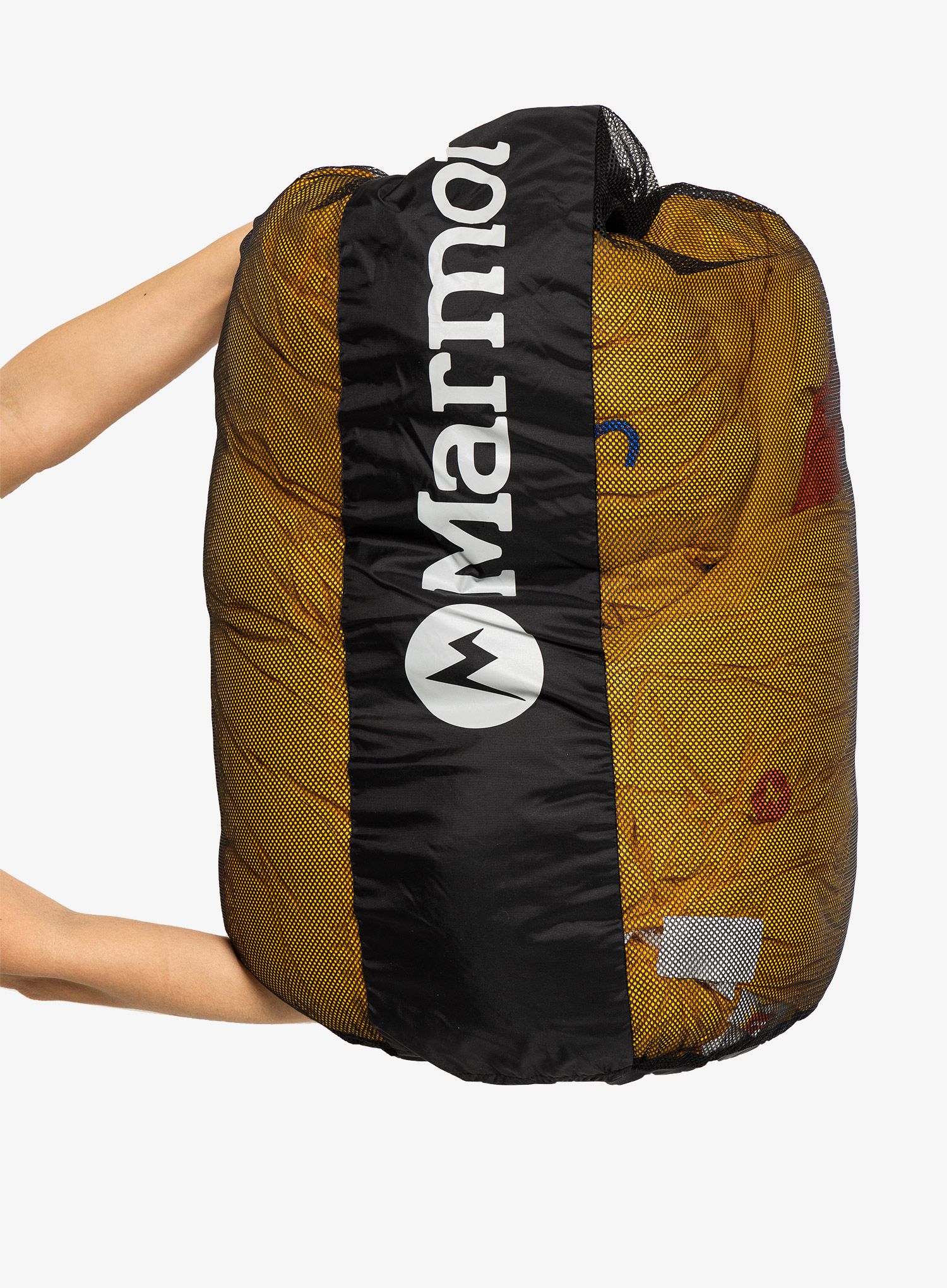 Péřový spacák Marmot Never Summer (183 cm) - solar/red sun