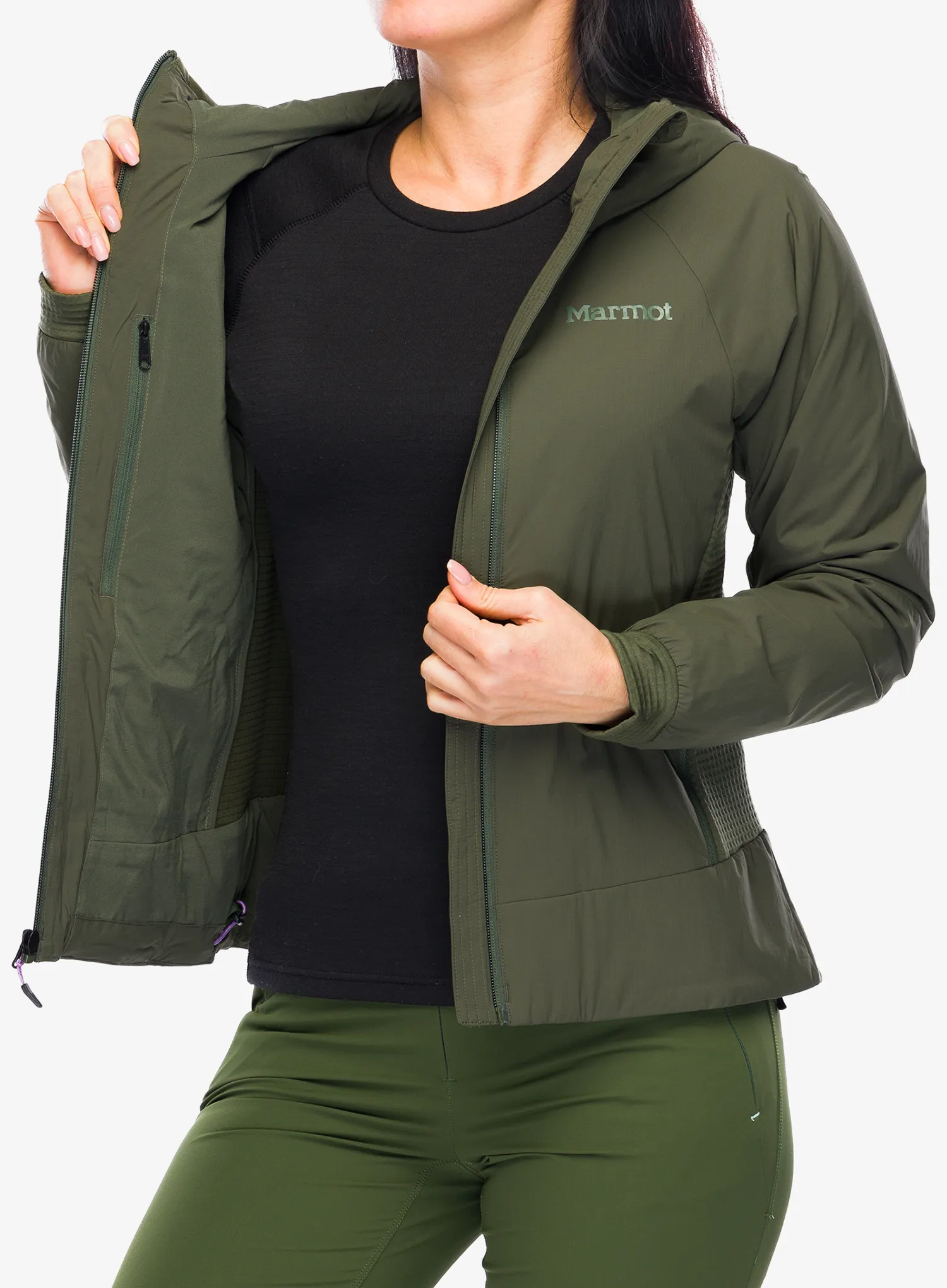 Dámská hybridní bunda Marmot Novus LT Hybrid Hoody - nori
