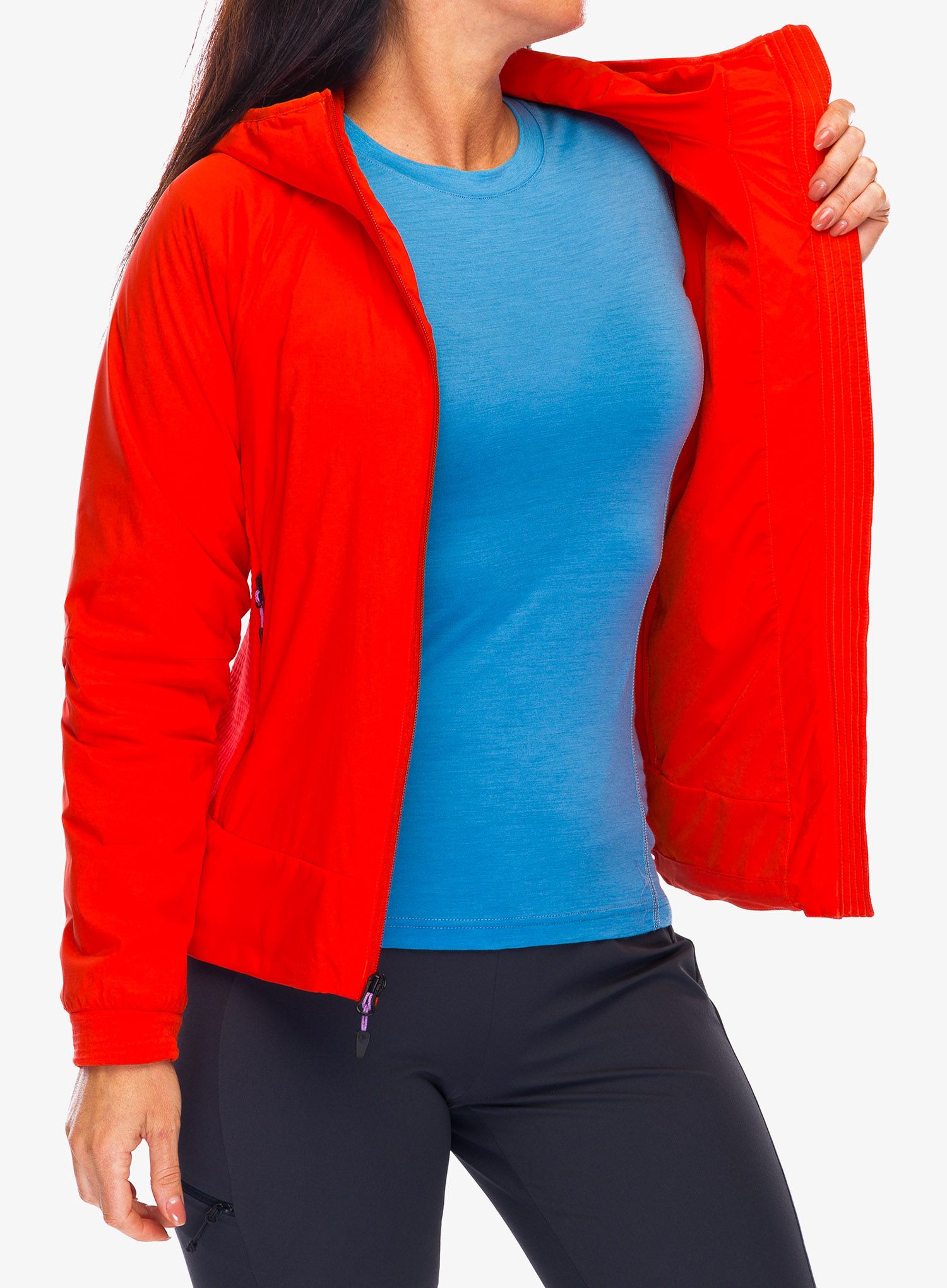 Dámská hybridní bunda Marmot Novus LT Hybrid Hoody - red sun
