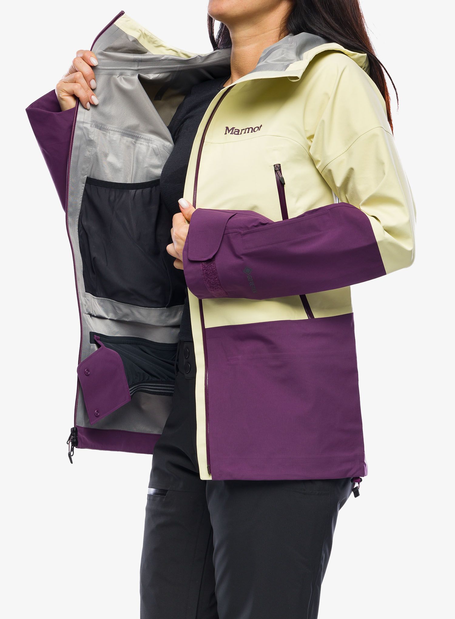 Dámská lyžařská bunda Marmot Orion GORE-TEX Jacket - wheat/purple fig
