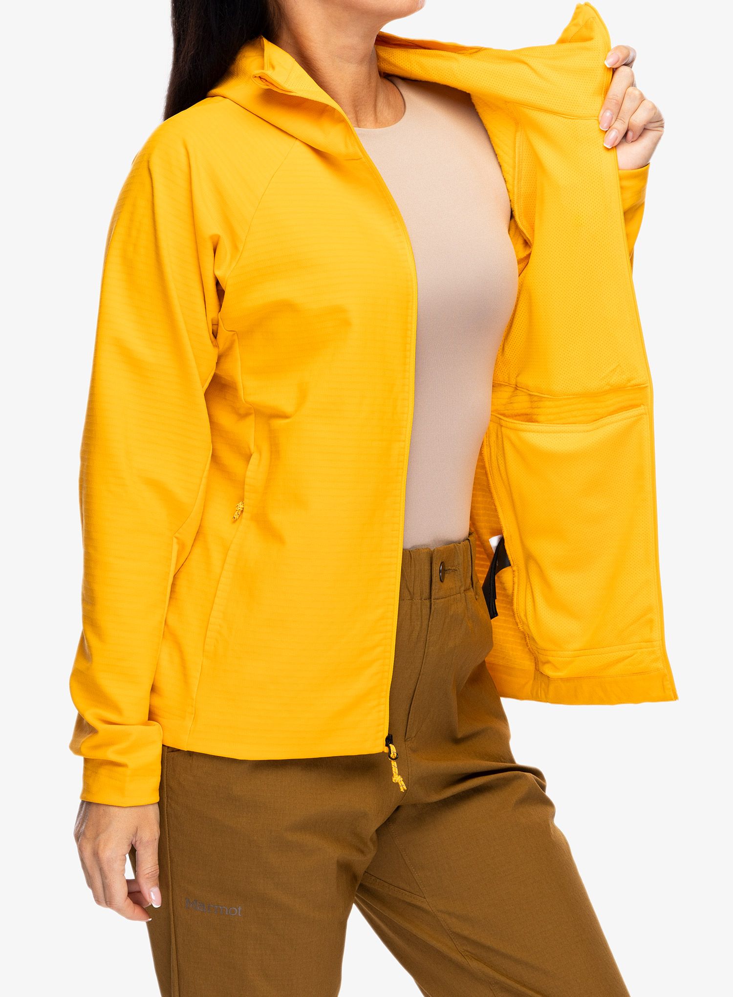 Větrovka dámská Marmot Pinnacle DriClime Hoody - golden sun