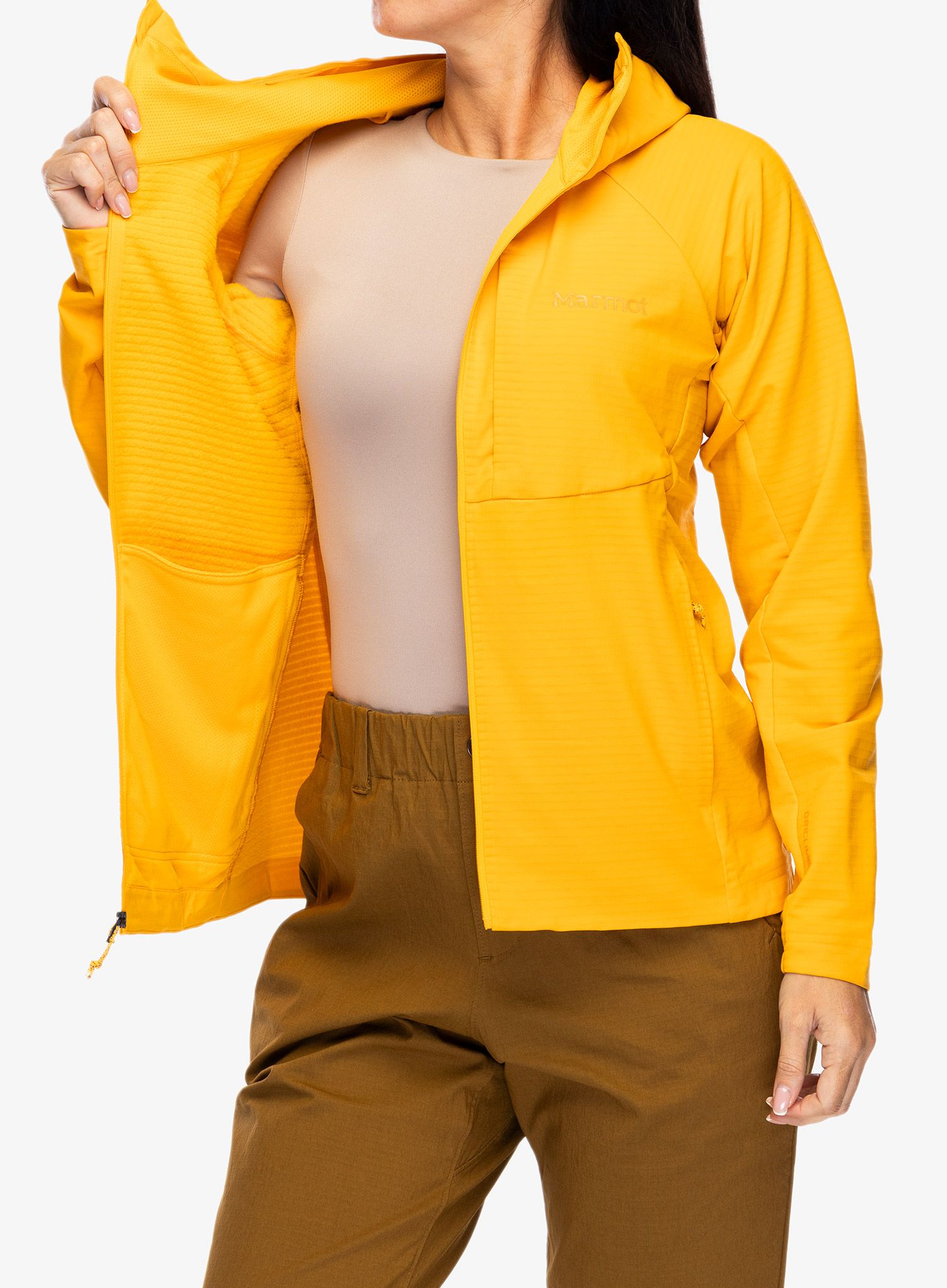 Větrovka dámská Marmot Pinnacle DriClime Hoody - golden sun