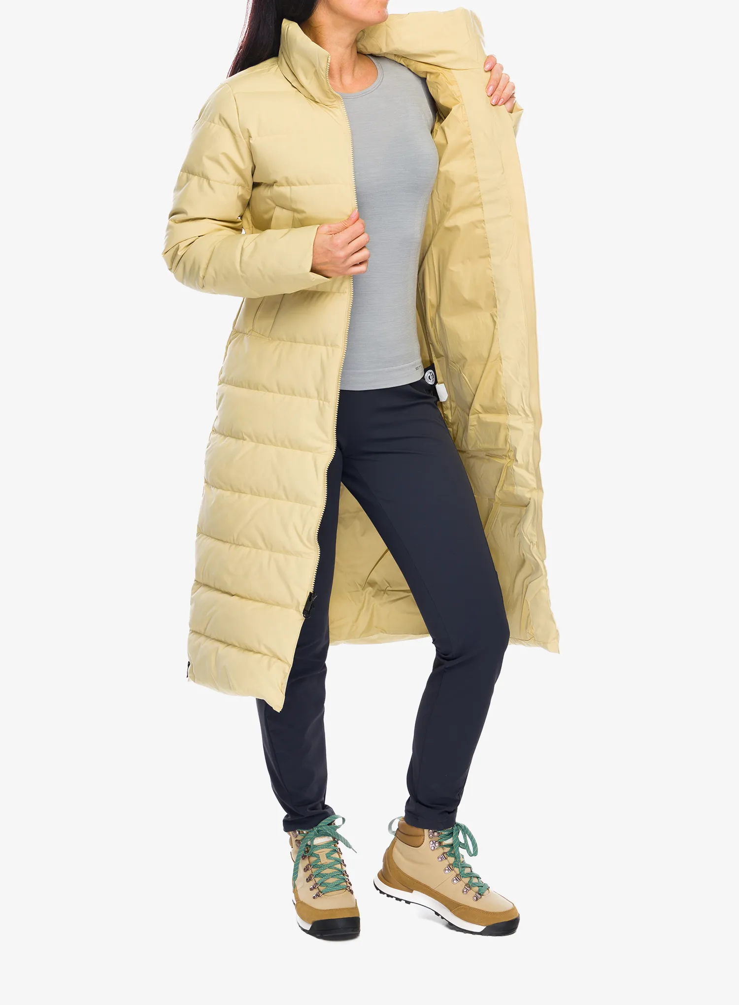 Dámský péřový kabát Marmot Prospect Coat - light oak