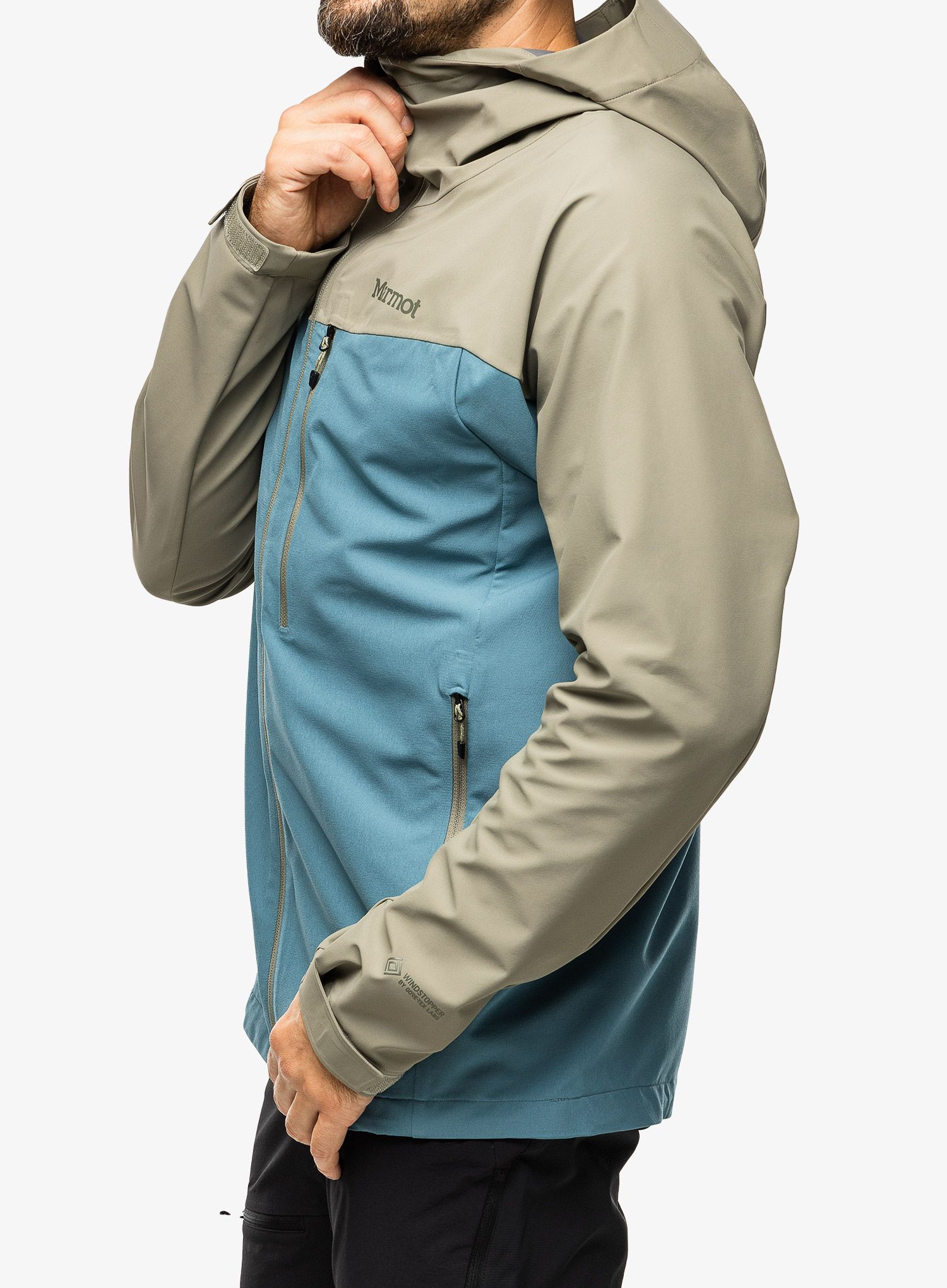 Softshellová bunda Marmot ROM GORE-TEX Infinium Hoody - vetiver/moon river