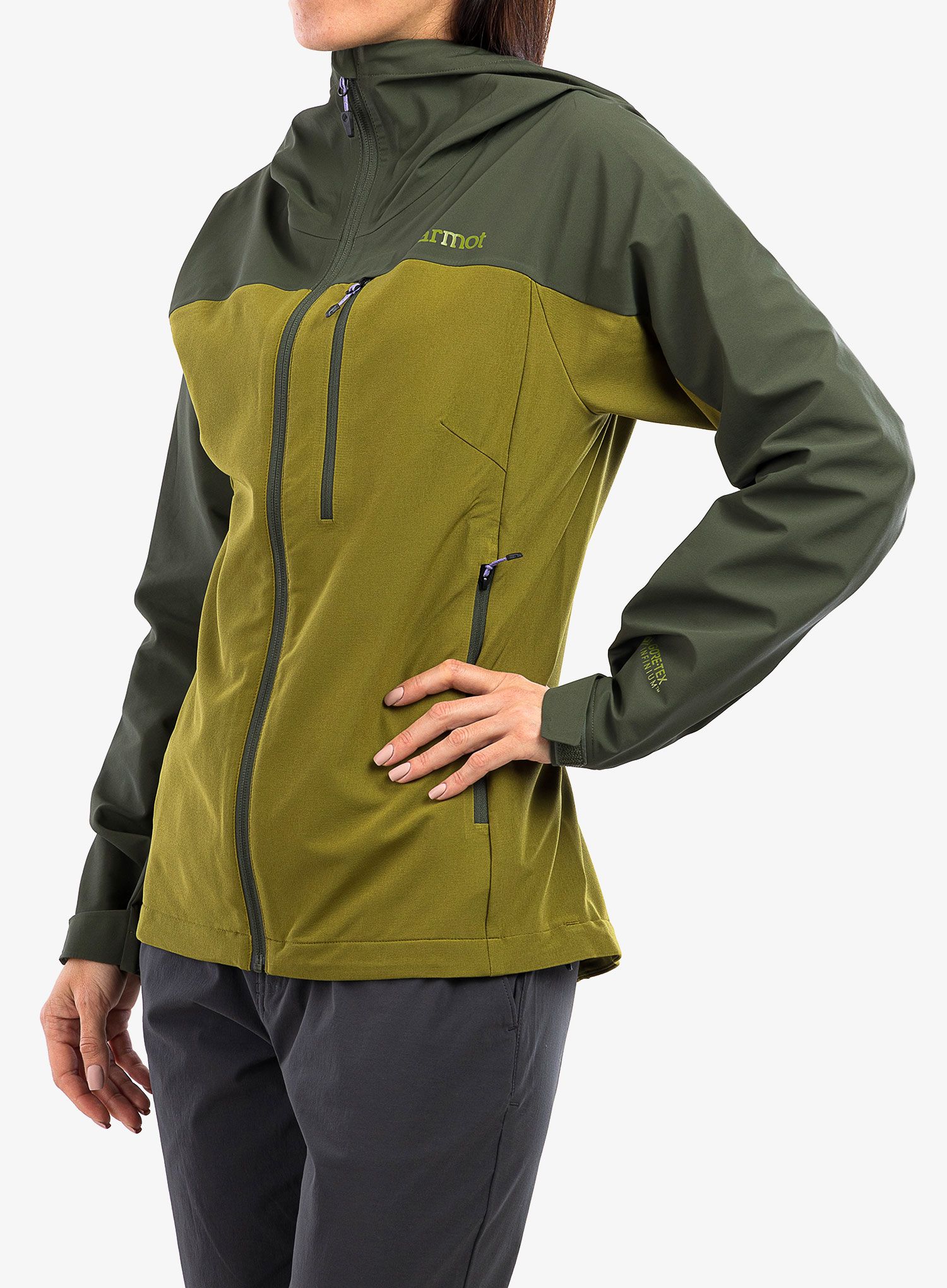 Dámská softshellová bunda Marmot ROM GORE-TEX Infinum Hoody - nori/gr.