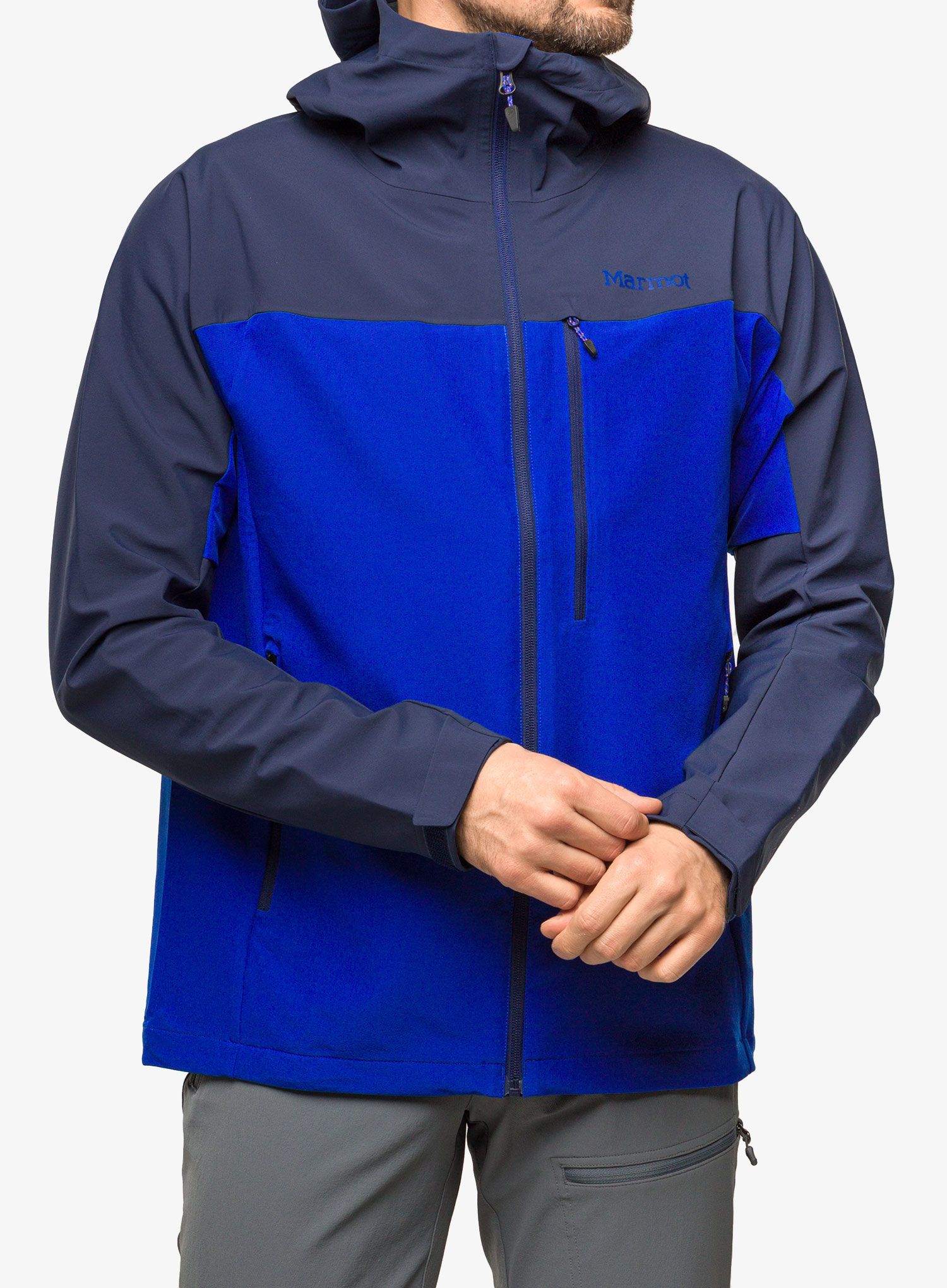 Softshellová bunda Marmot ROM Hoody - dark azure/arctic navy