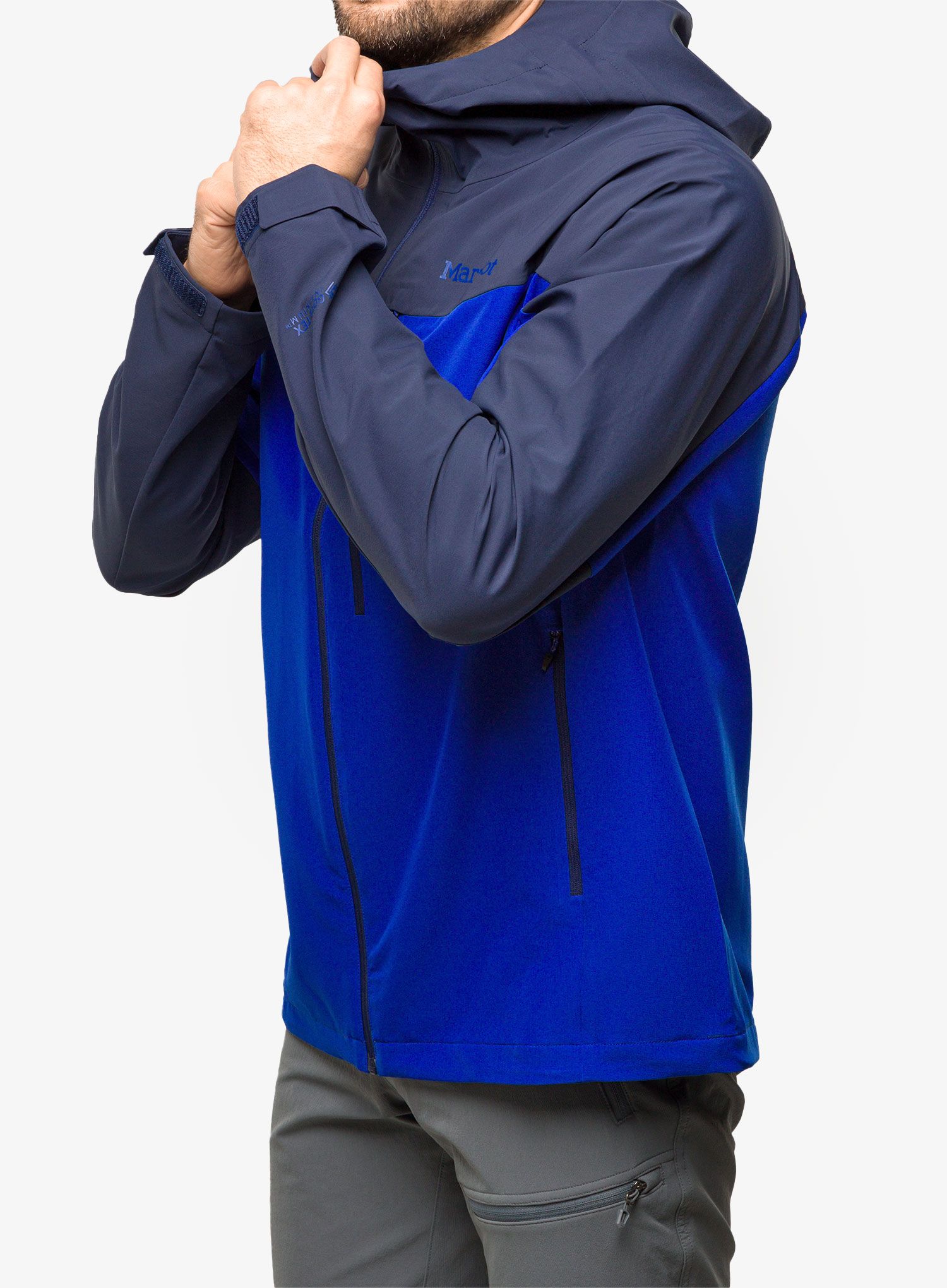 Softshellová bunda Marmot ROM Hoody - dark azure/arctic navy