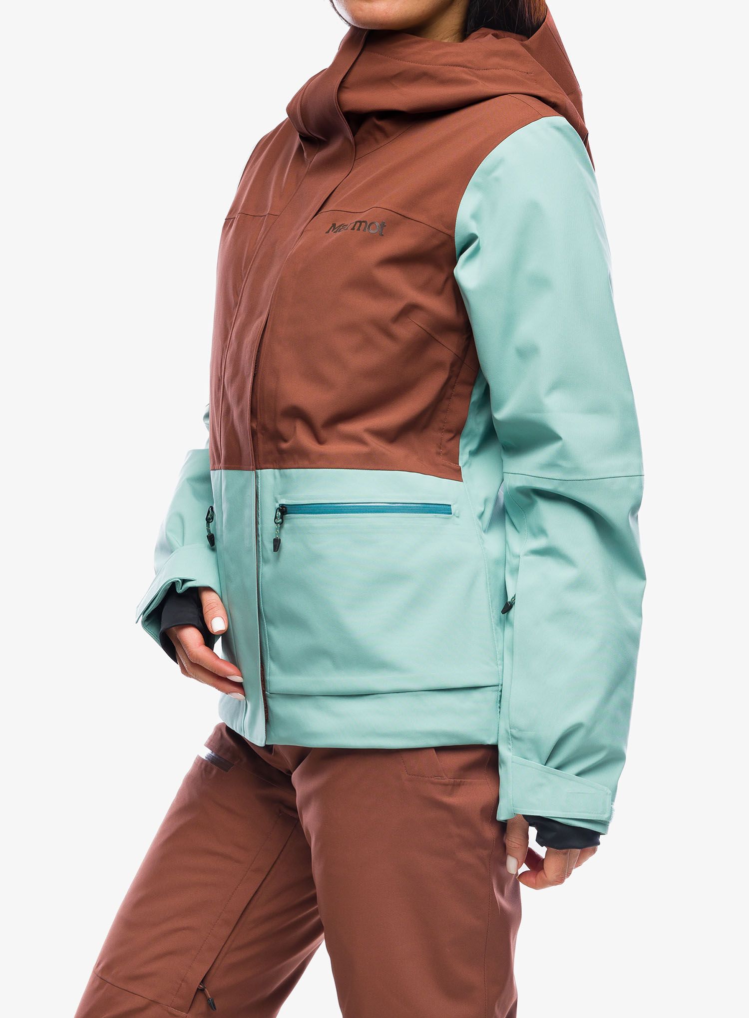 Dámská lyžařská bunda Marmot Refuge Jacket - chocolate/blue agave