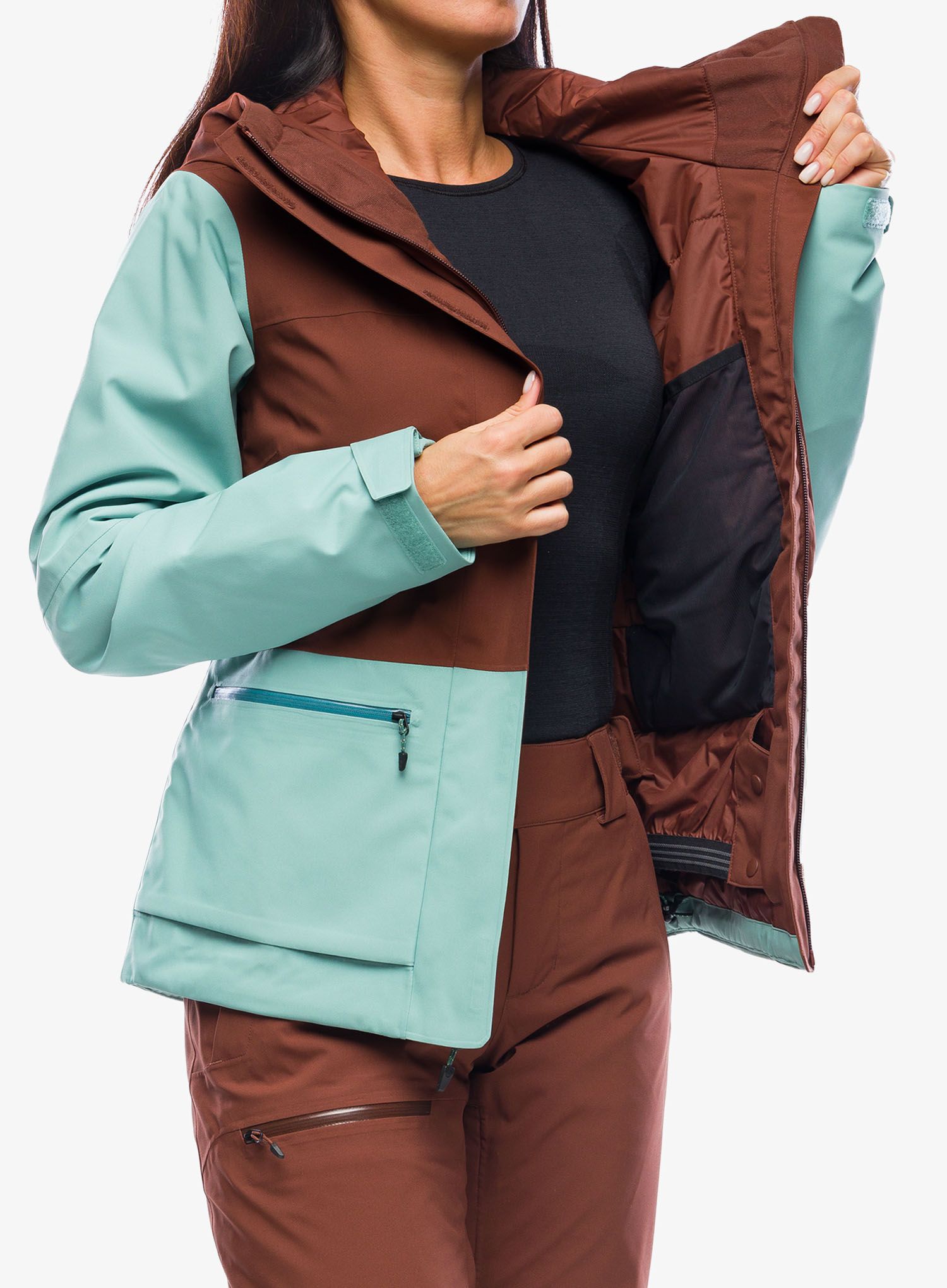 Dámská lyžařská bunda Marmot Refuge Jacket - chocolate/blue agave