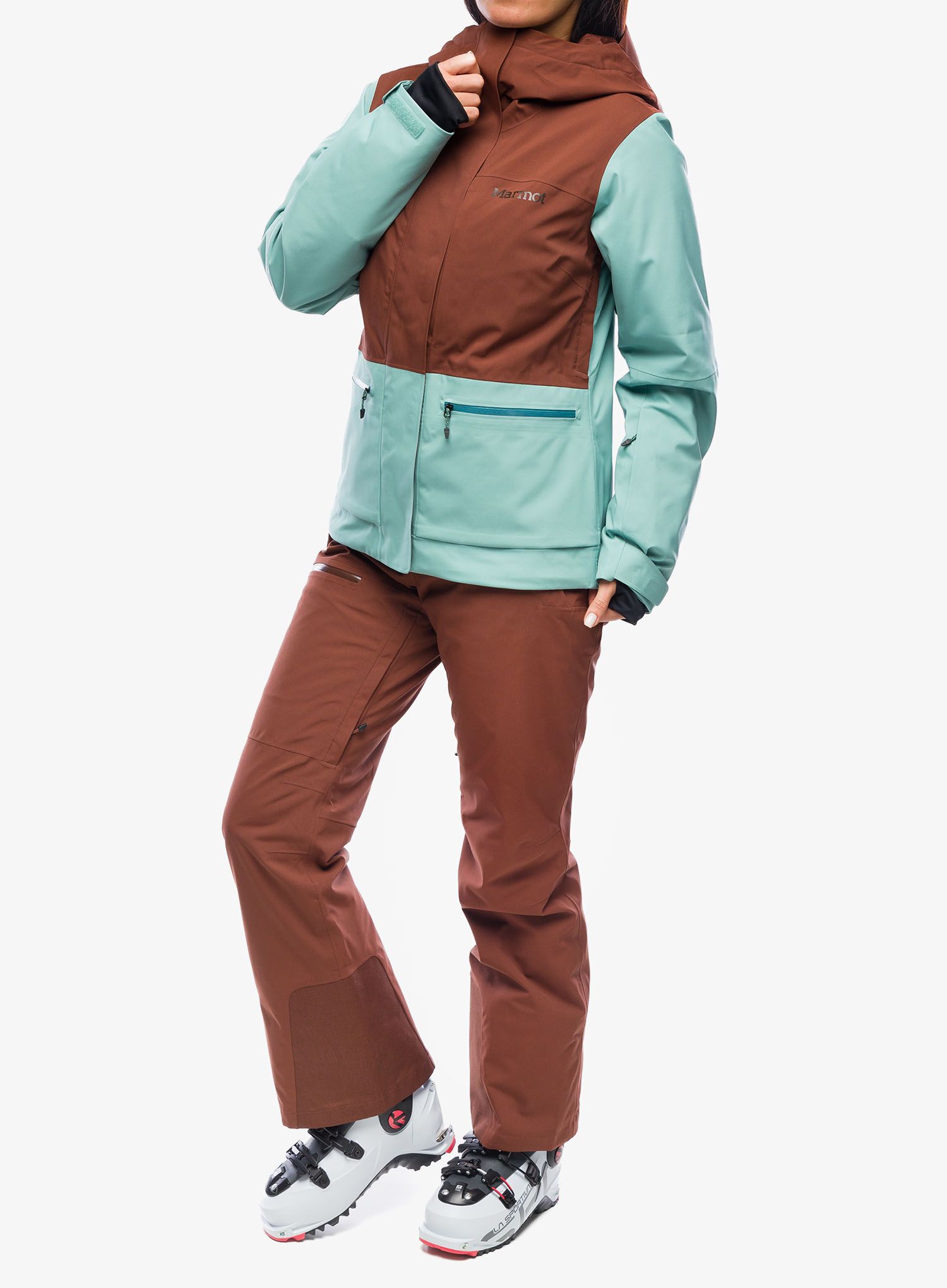 Dámská lyžařská bunda Marmot Refuge Jacket - chocolate/blue agave