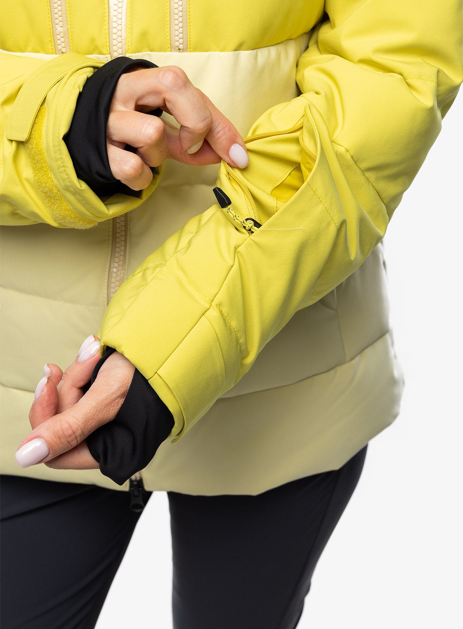 Dámská péřová bunda Marmot Slingshot Jacket - limelight/wheat
