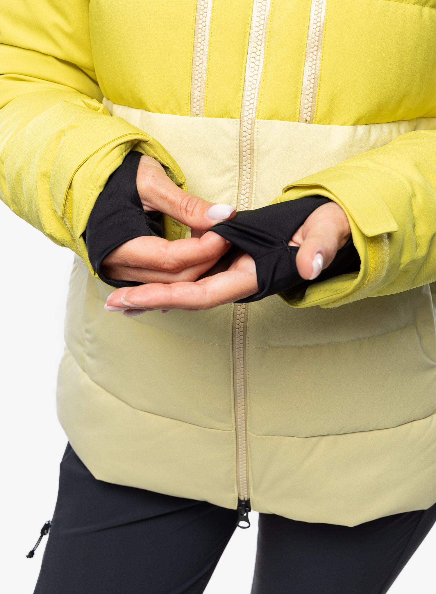 Dámská péřová bunda Marmot Slingshot Jacket - limelight/wheat