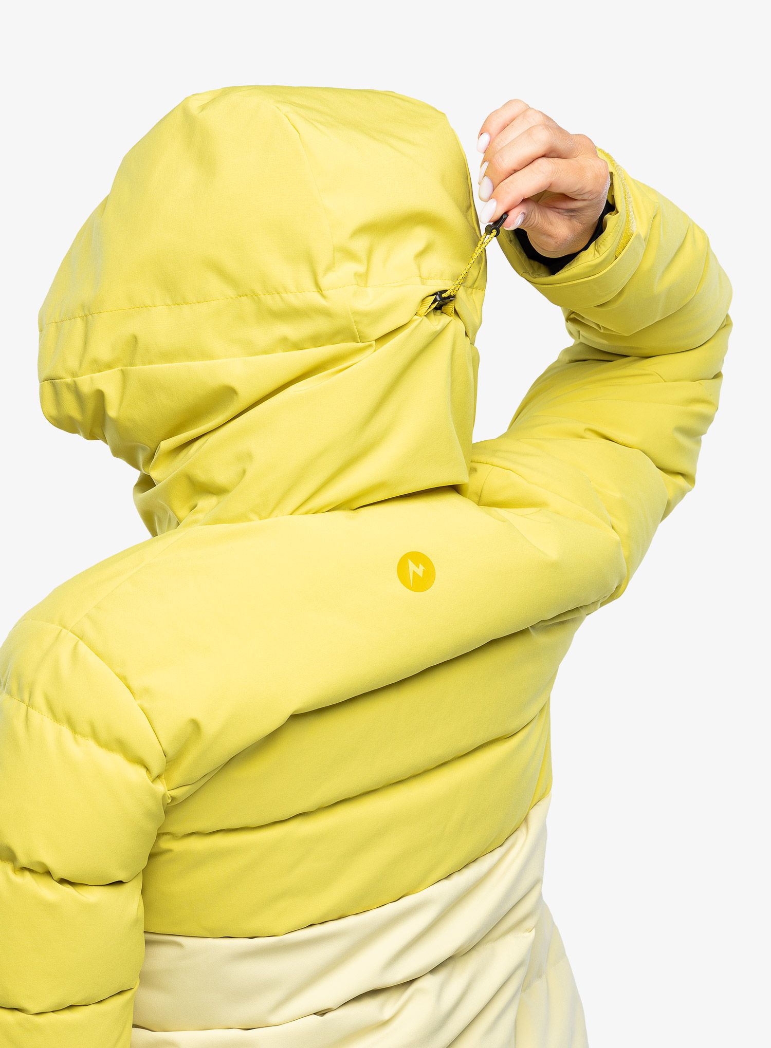 Dámská péřová bunda Marmot Slingshot Jacket - limelight/wheat