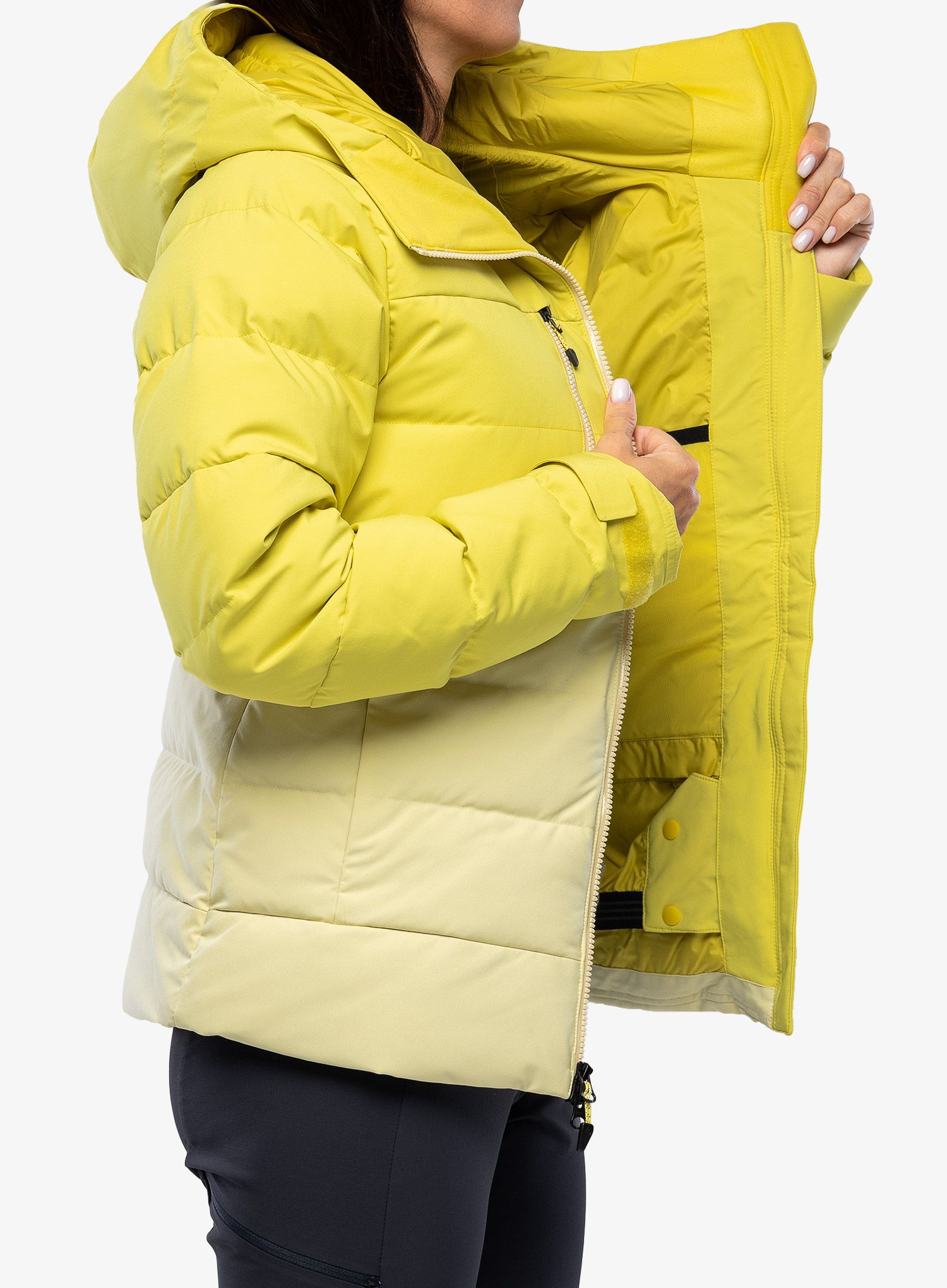 Dámská péřová bunda Marmot Slingshot Jacket - limelight/wheat