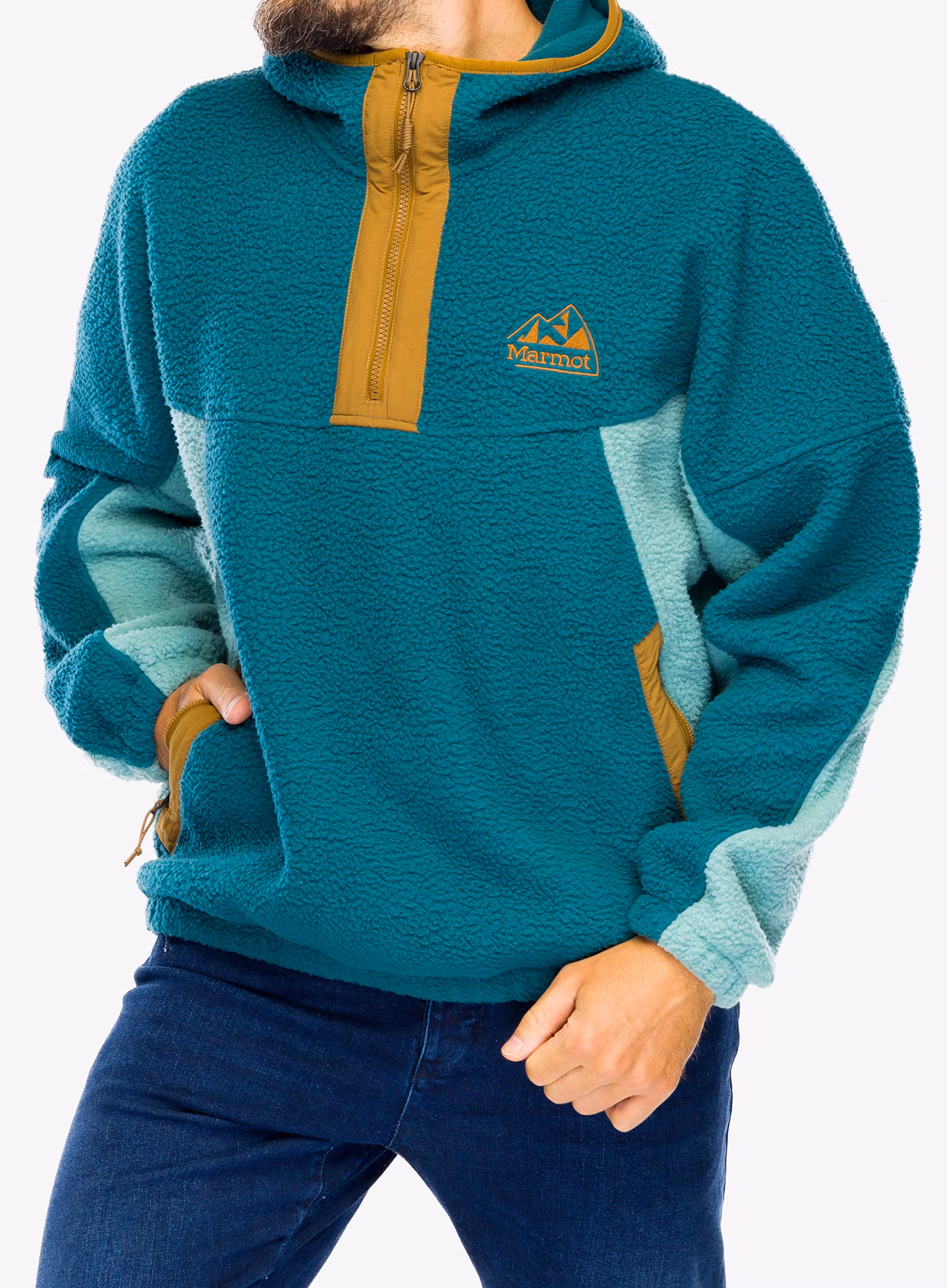 Fleece Marmot Super Aros Fleece Hoodie - dark jungle/blue agave/hazel